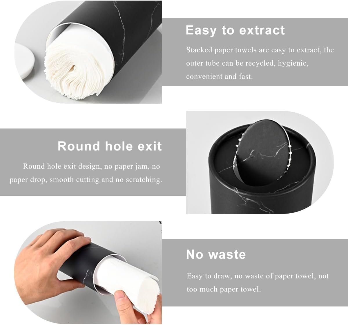 6 Pack Car Tissue Holder with Luxury Facial Tissues Reusable Tubes for Car Cup Holders, Home & Travel Refillable Tissue Canisters Bulk (3 Black+3 White) image number 5