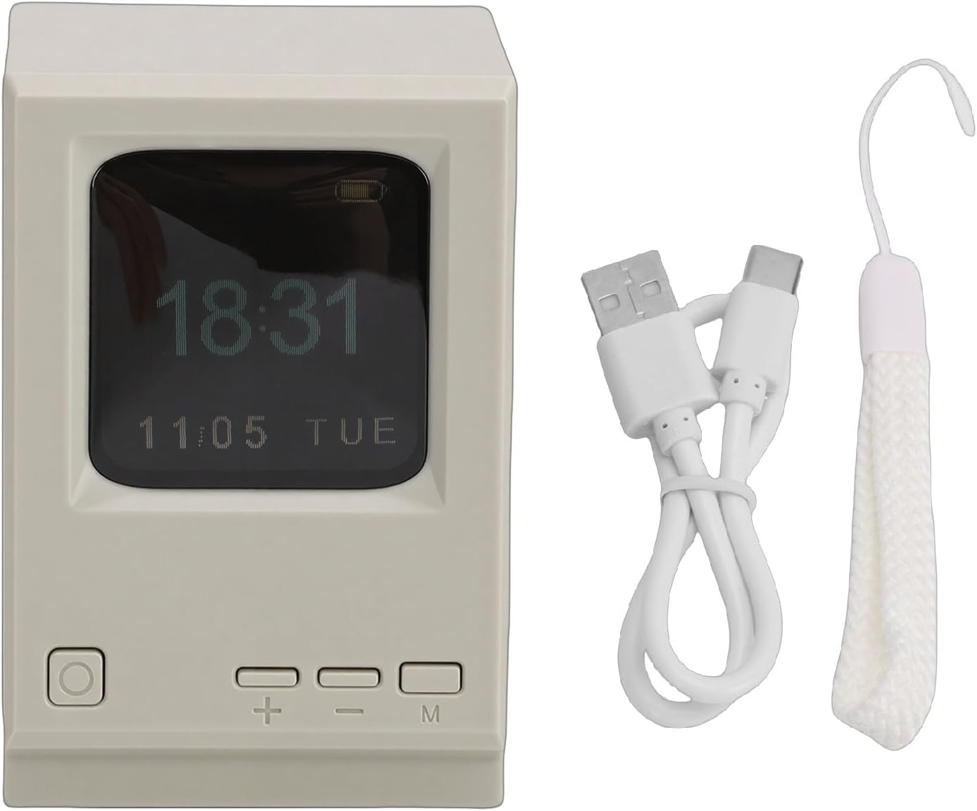 Tnfeeon Retro PC Style Computer Speaker Clock, Alarm Clocks Desktop USB Digital Display Speaker for Bedroom Bedside Retro PC Style Computer Clock, Portable image number 4