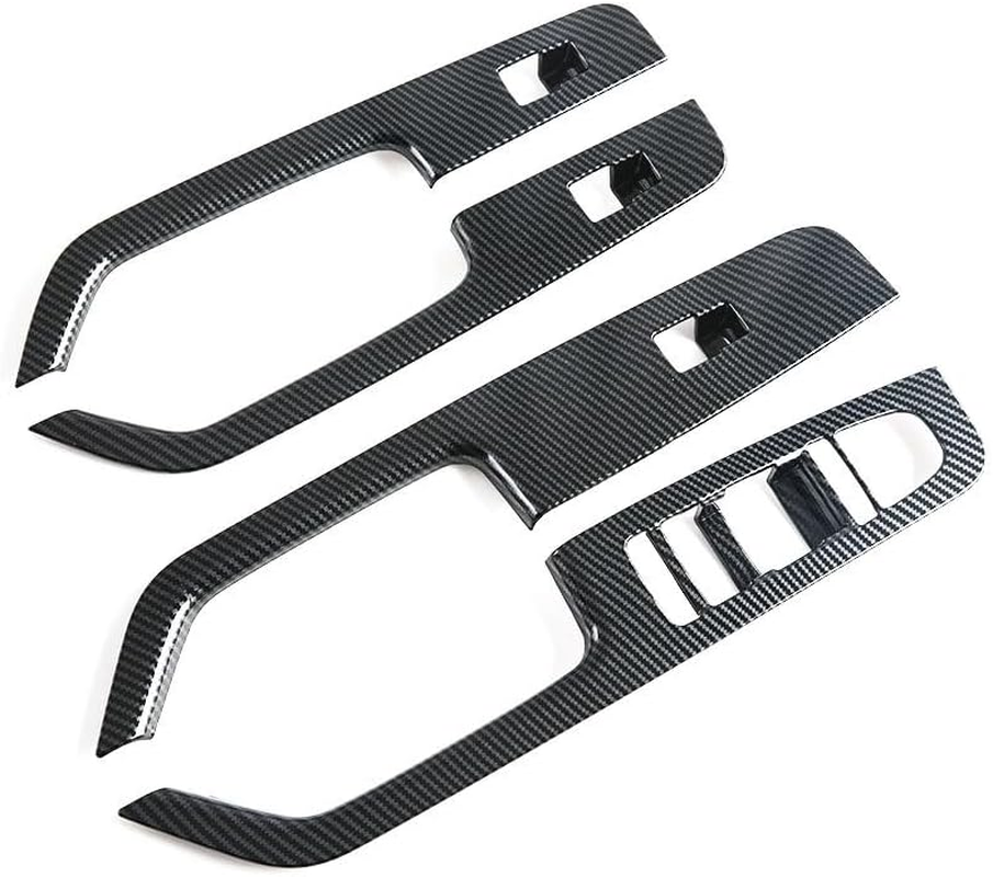 BYD Shark Glass Button Switch Control Panel Decorative Trim, Carbon Fiber Texture ABS Material, Sporty Interior, Easy Installation (Door Control Area) image number 1