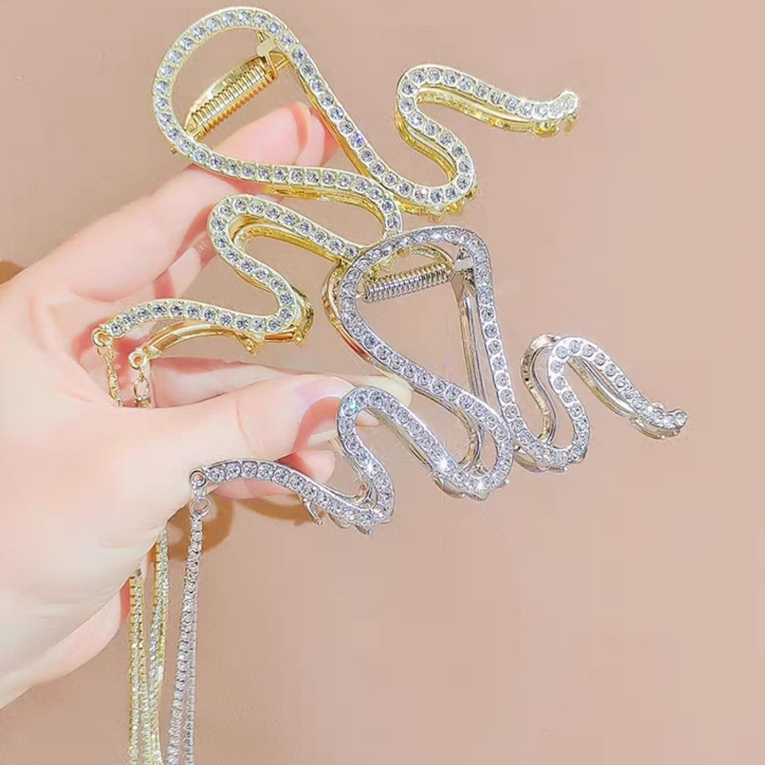 Hair Clips Rhinestone Tassel Hair Clip Large Thick Hair Hair Clips Ladies Large Metal Claw Clips Hair Accessories for Women Girls