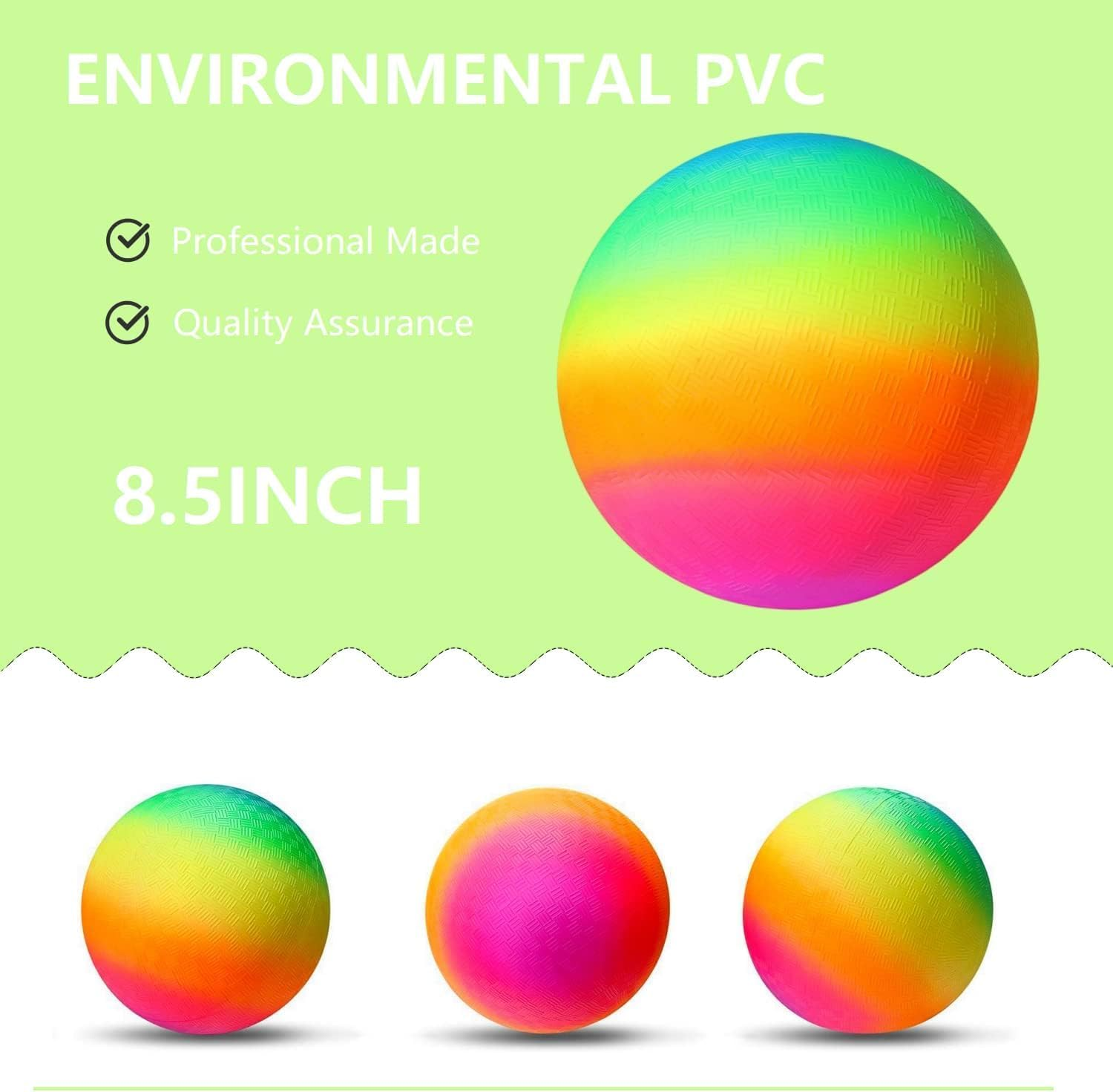 Playground Ball, 8.5 Inch Kickball for Kids Adults Indoor & Outdoor Dodgeball Handball Four Square Ball Schoolyard Game image number 3