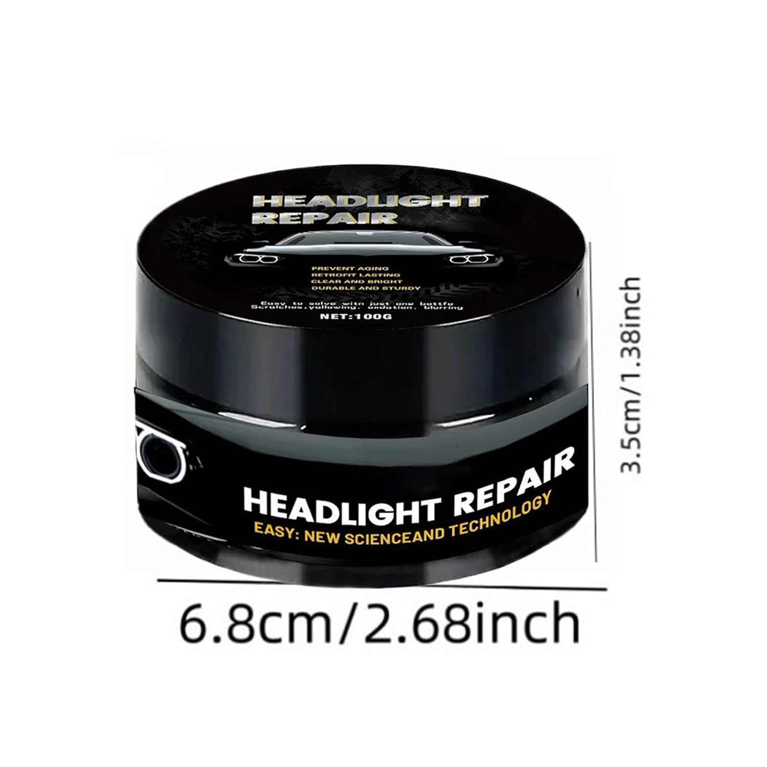 Car Headlight Cleaner | Deep Cleaning Headlight Restoration - 100G Automotive Scratch Paste for Headlamp Refurbishment Remove Oxidation Dirt Haze Detailing Exterior Care Vehicle Rvs