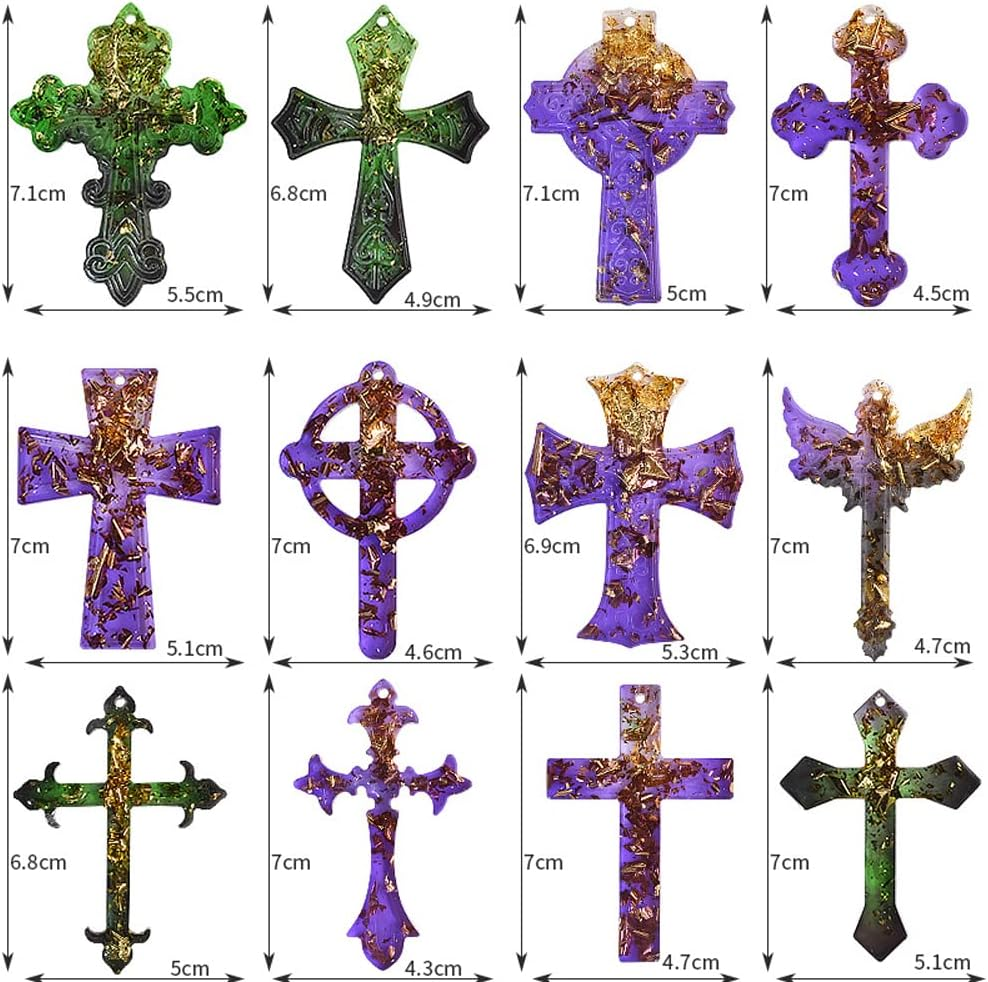 Weenkeey Cross Resin Molds Cross Keychain Molds Cross Pendant Epoxy Silicone Molds Charm Casting Mold for DIY Crafts Jewelry Earrings Pendant Keychain image number 6
