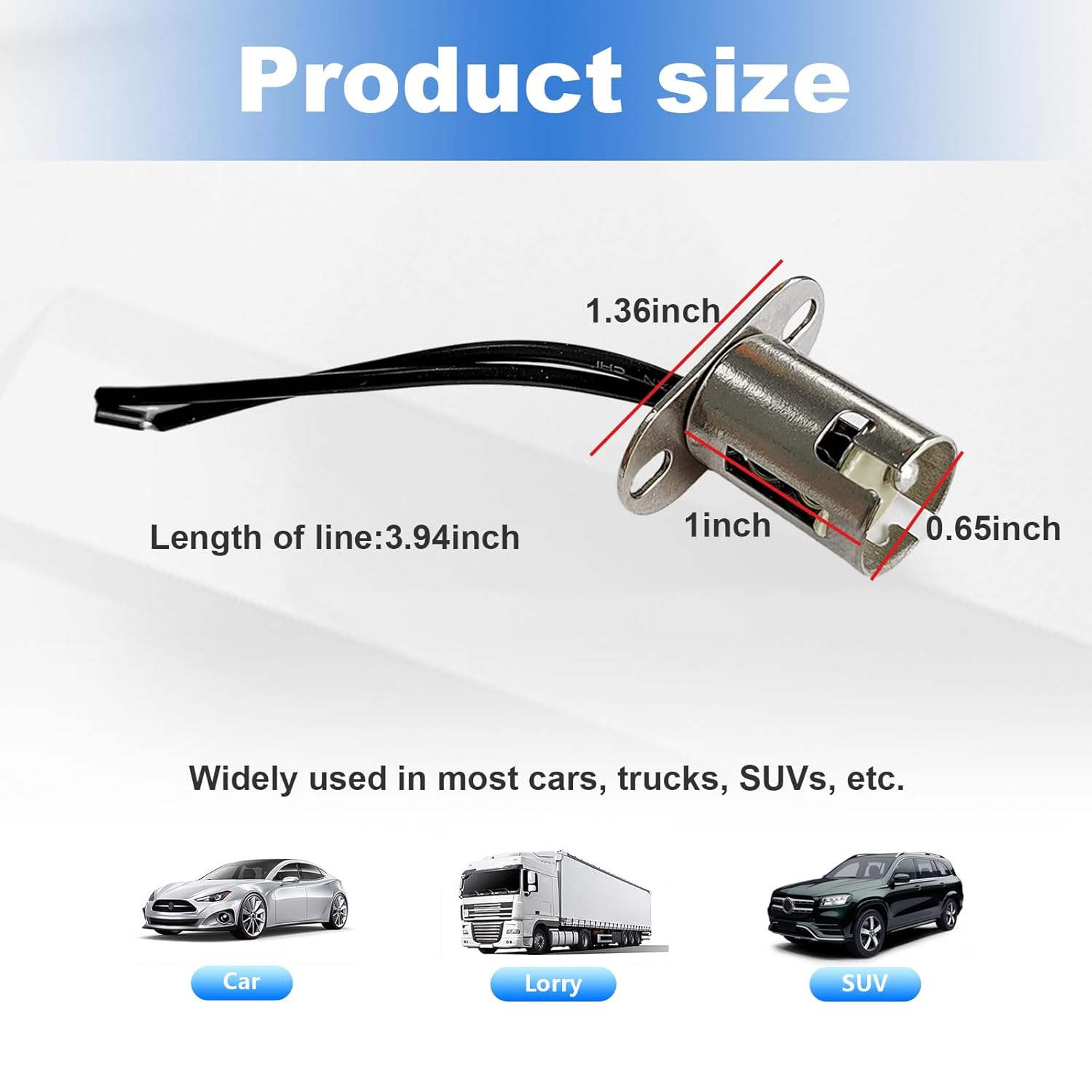 Augeny 2PCS Car Light Bulb Socket, BAY15D LED Bulb Light Lamp Socket Adapter, 1157 Light Bulb Socket Holder with Wire Connector, Automotive LED Bulb Socket for Car Truck (Short Bracket) - Ba15D-Short image number 5