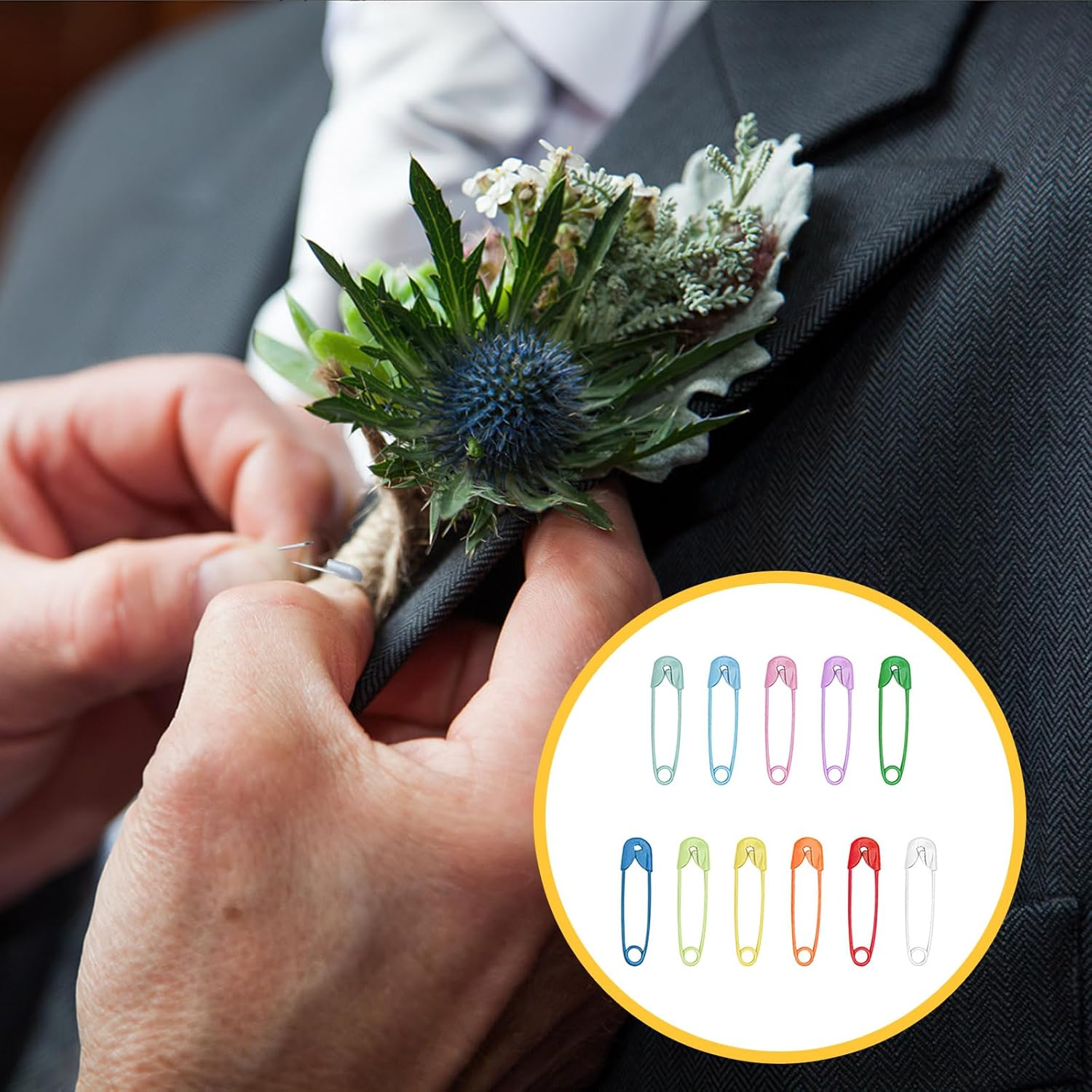 Koceci 500 PCS Small Safety Pins, Colorful Safety Pins with Storage Box Metal Knitting Stitch Markers, Tiny Safety Pins for Clothes, Name Tags, Crafting (500) image number 3