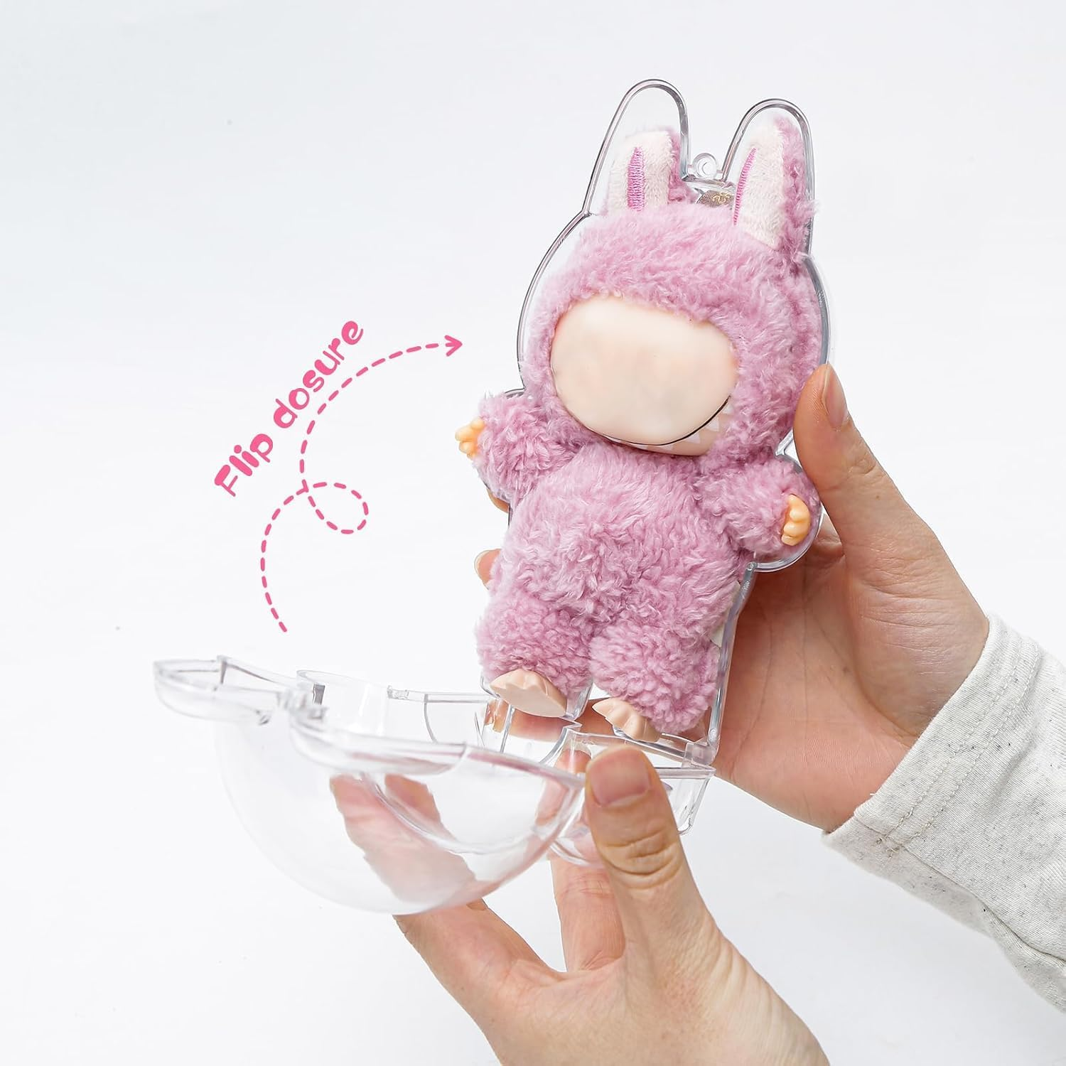 Protective Case for La Bubu, High Clear Case Cover for La Bubu, Acrylic Display Box with Keychains (Doll Not Include,Standing) - Standing image number 2