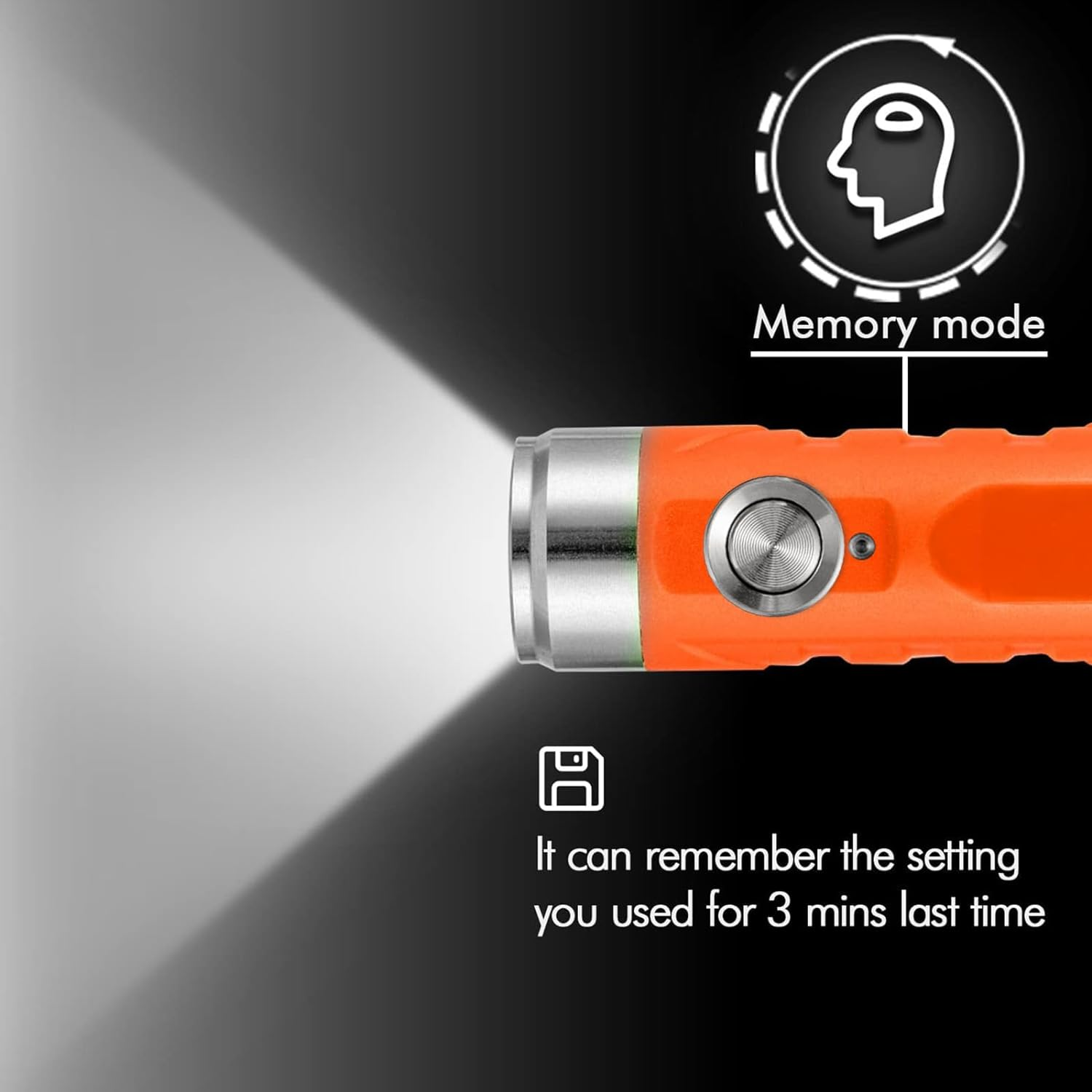 Rovyvon A1 USB C Rechargeable Keychain Flashlight 650 Lumens Super Bright Outdoor Mini Keychain EDC Flashlights for Everyday Carry, Camping, Thanksgiving(Orange) image number 2