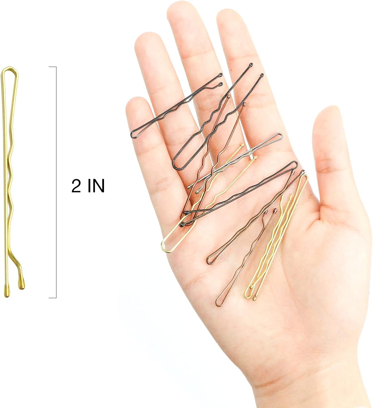 Hoyols Premium Metallic Crimped Grip Bobby Pin, Secure Hold Wavy Slide Proof Gold Hair Styling Pins for Women Buns Thin Hair 100 Count, 2 Inch (Blonde) image number 6