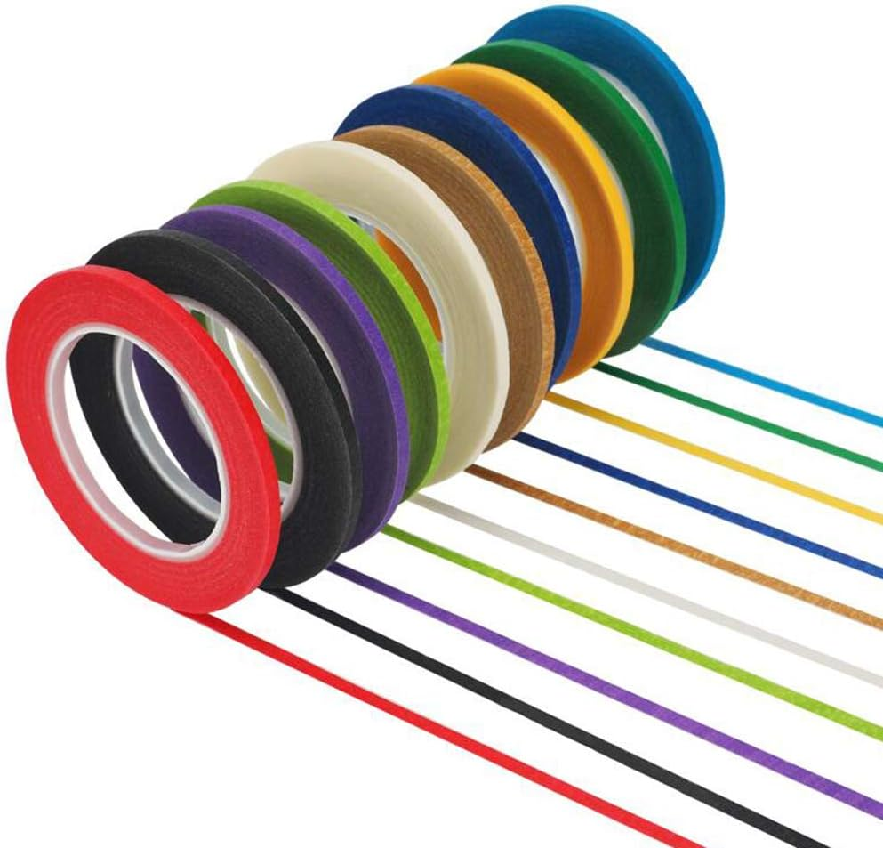 FAKEME 10X Draping Tape 3Mm Pattern Whiteboard Marking Tape Artist Dress, Black, 3Mm X 20Meters image number 3