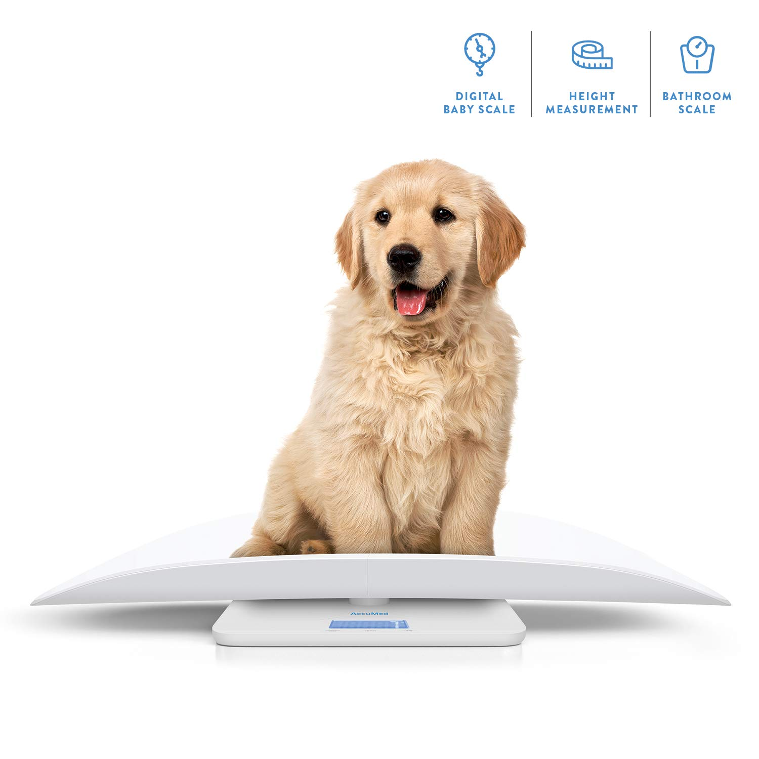 Accumed Baby Scale, Pet Scale, Multi-Function Toddler Scale, Digital Baby Scale, Blue Backlight, Weight and Height Track image number 3