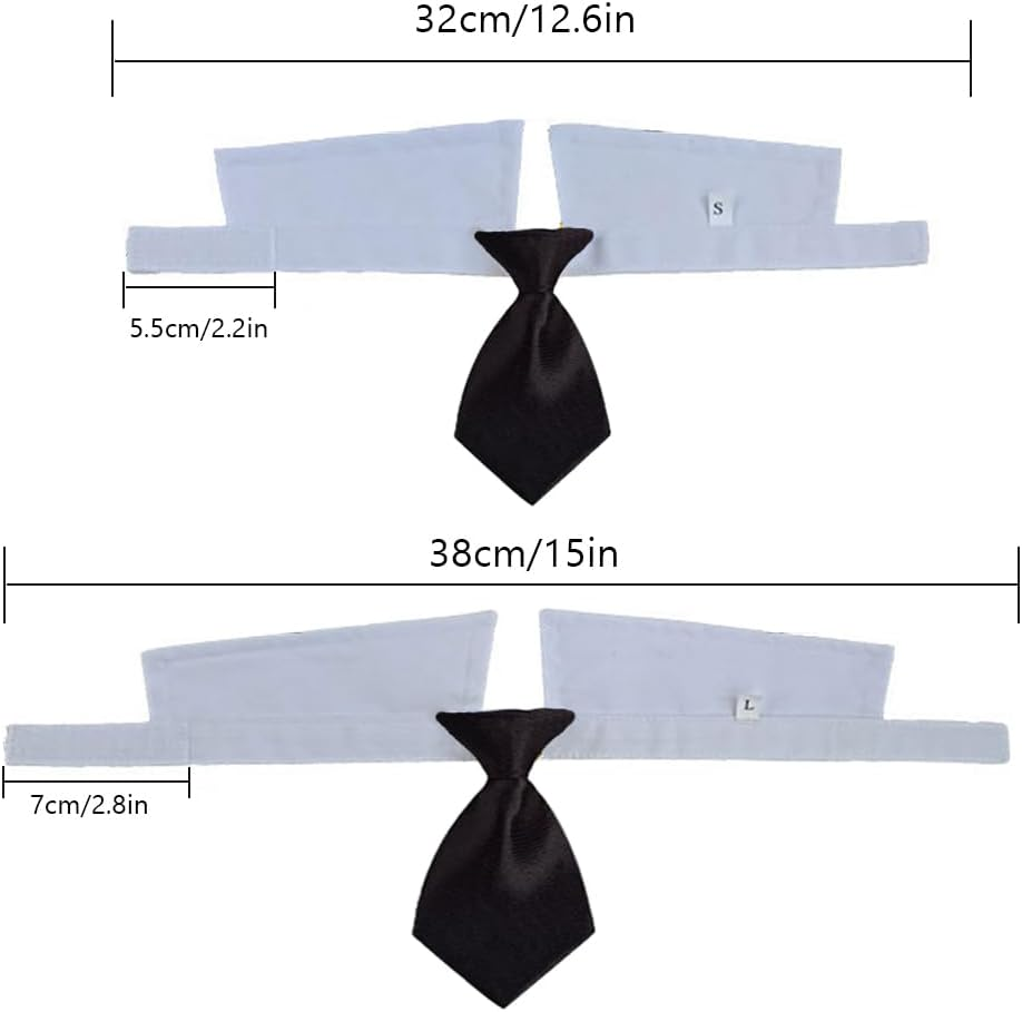 Voarge Dog Tie, Adjustable Dog Collar with Velcro Fastening, Pets Wedding Bow Tie, Formal Puppy Bow Tie, Tuxedo Collar Costume Tie (Yellow Chequered, L) image number 4