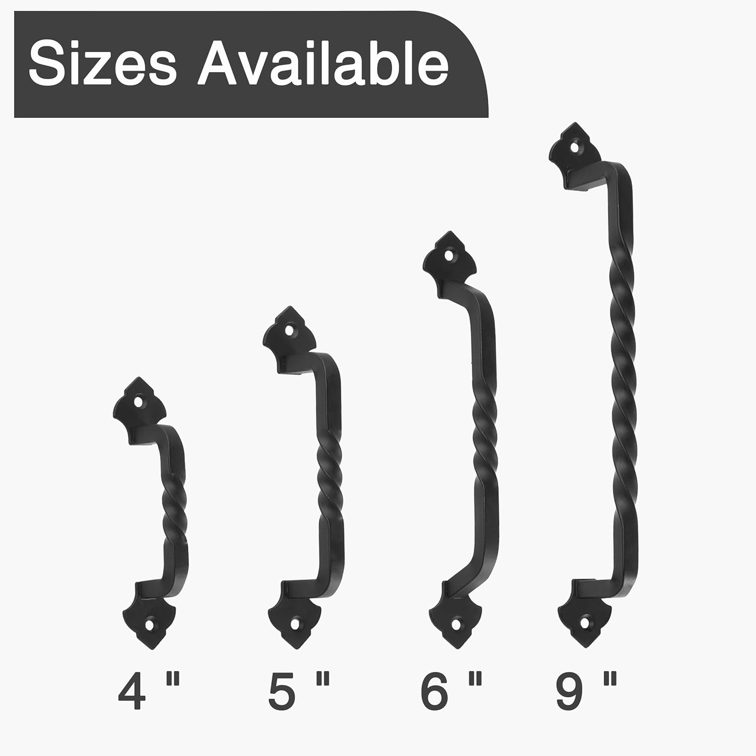 OVOV 4 Pack Barn Door Pull Handle Hardware for Wooden Garden Gate Shed Cabinet Door (4Pcs 5Inch)