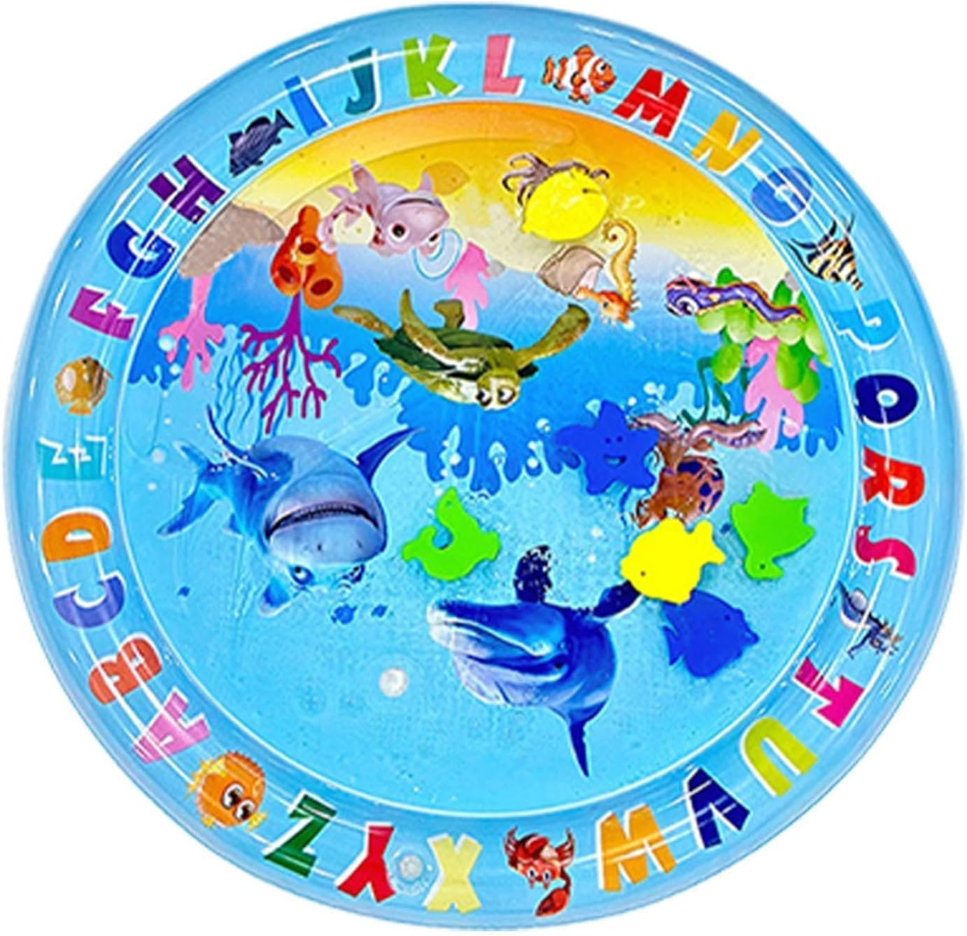 Sensory Water Play Mat for Cats - Cooling Comfort Inflatable Pet Toy with Dolphin Design - 65Cm