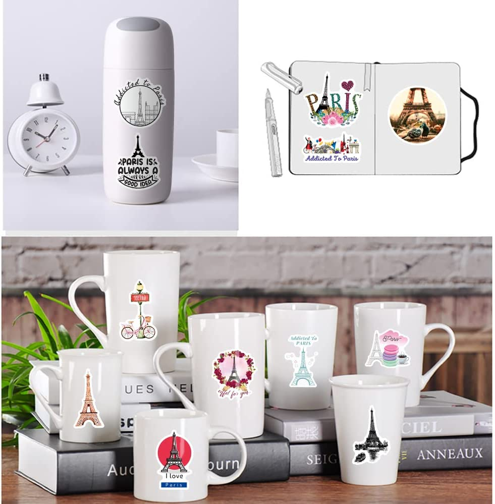 50 Packs Paris Stickers Water Bottles Laptop Phone Computer Guitar Skateboard Hydroflasks Addicted to Paris Vinyl Sticker Waterproof Aesthetic Trendy Decals for Kids Teens Girls Adults - Dragon image number 6