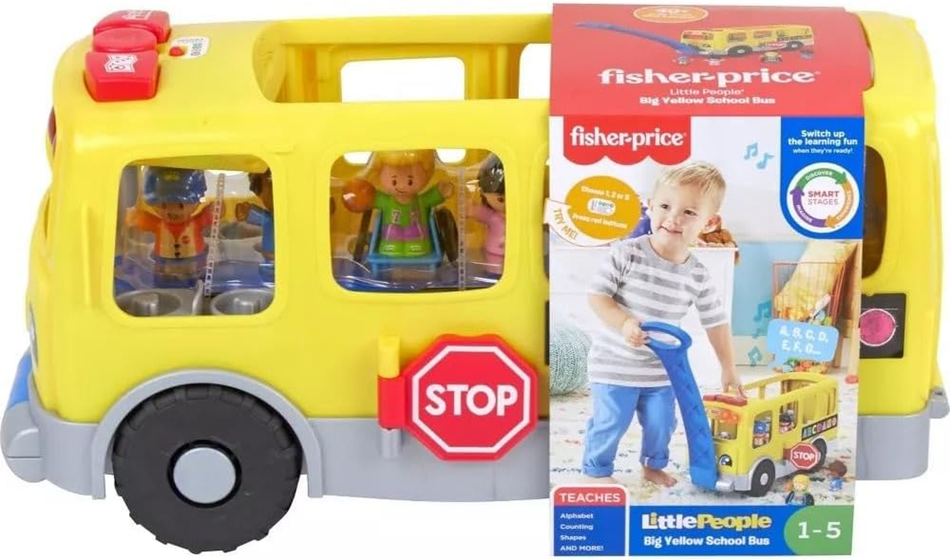 Fisher-Price Little People Toddler Learning Toy Big Yellow School Bus with Lights Sounds & Smart Stages, 4 Figures, Ages 1+ Years image number 6