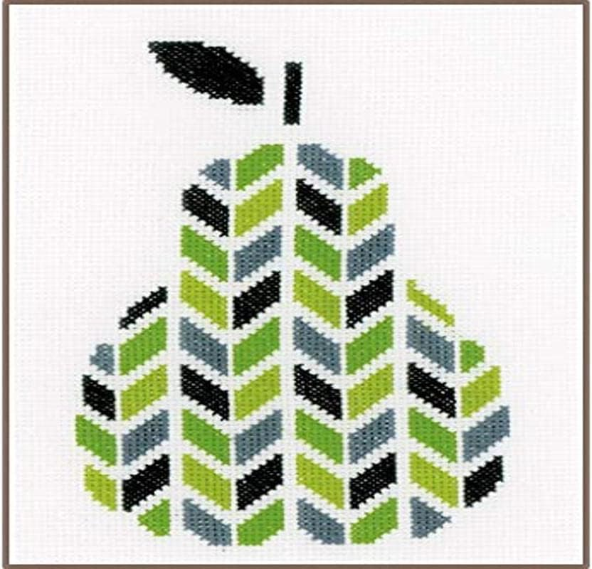 Vervaco 14 Count Pear on Aida Counted Cross Stitch Kit, 5.5" X 8.75"