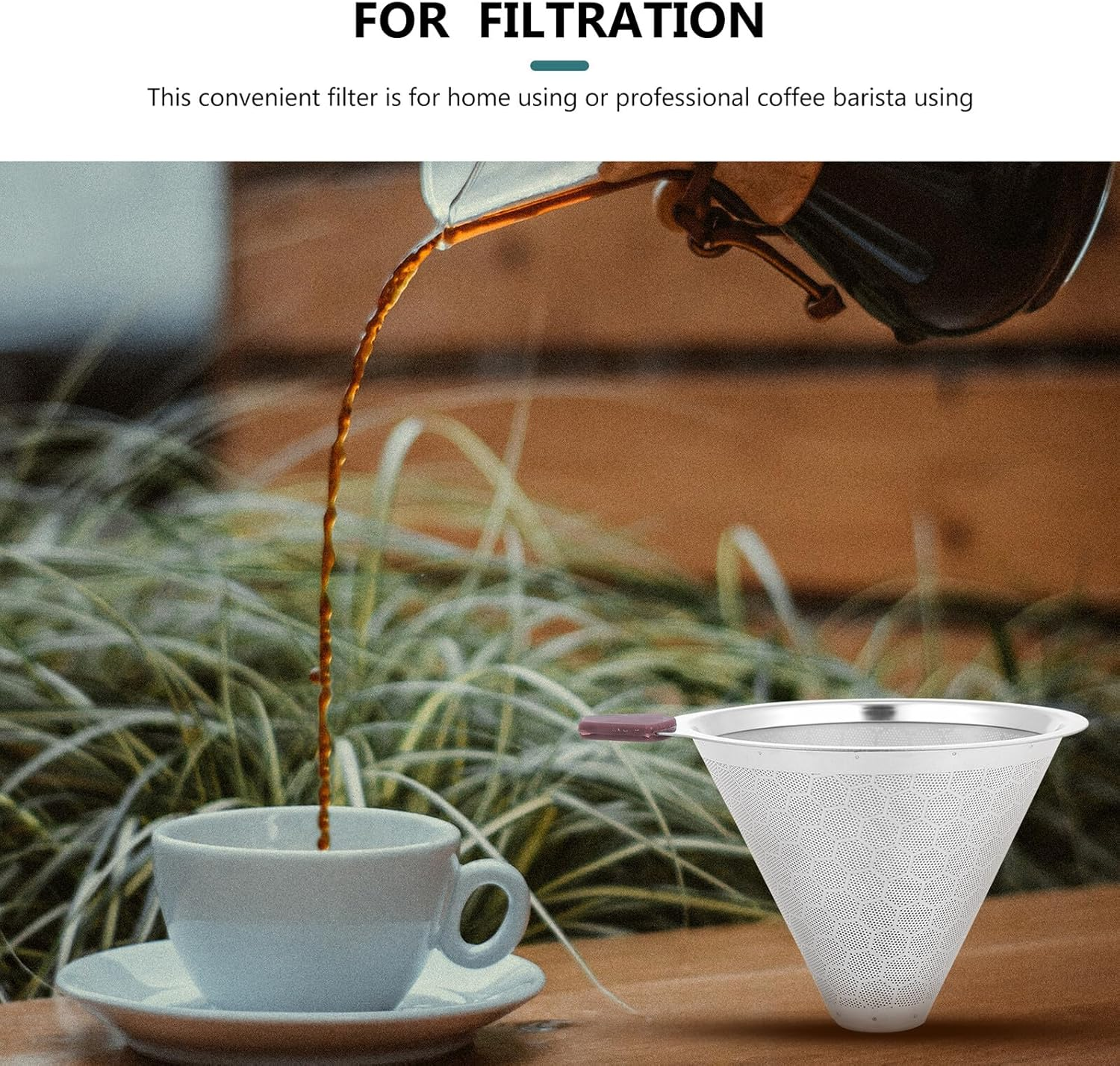 Ipetboom Stainless Steel Coffee Filter Tea Dripper Steel Mesh Cups Home Cafe Shop Use Random Style