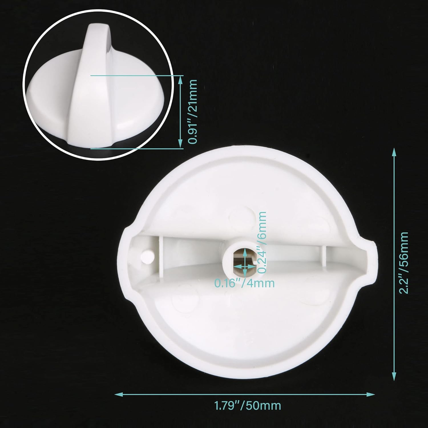 BQLZR 5.6X5X2.3Cm Stove Knob Replacement Accessories WB03T10282 Pack of 2 White image number 6