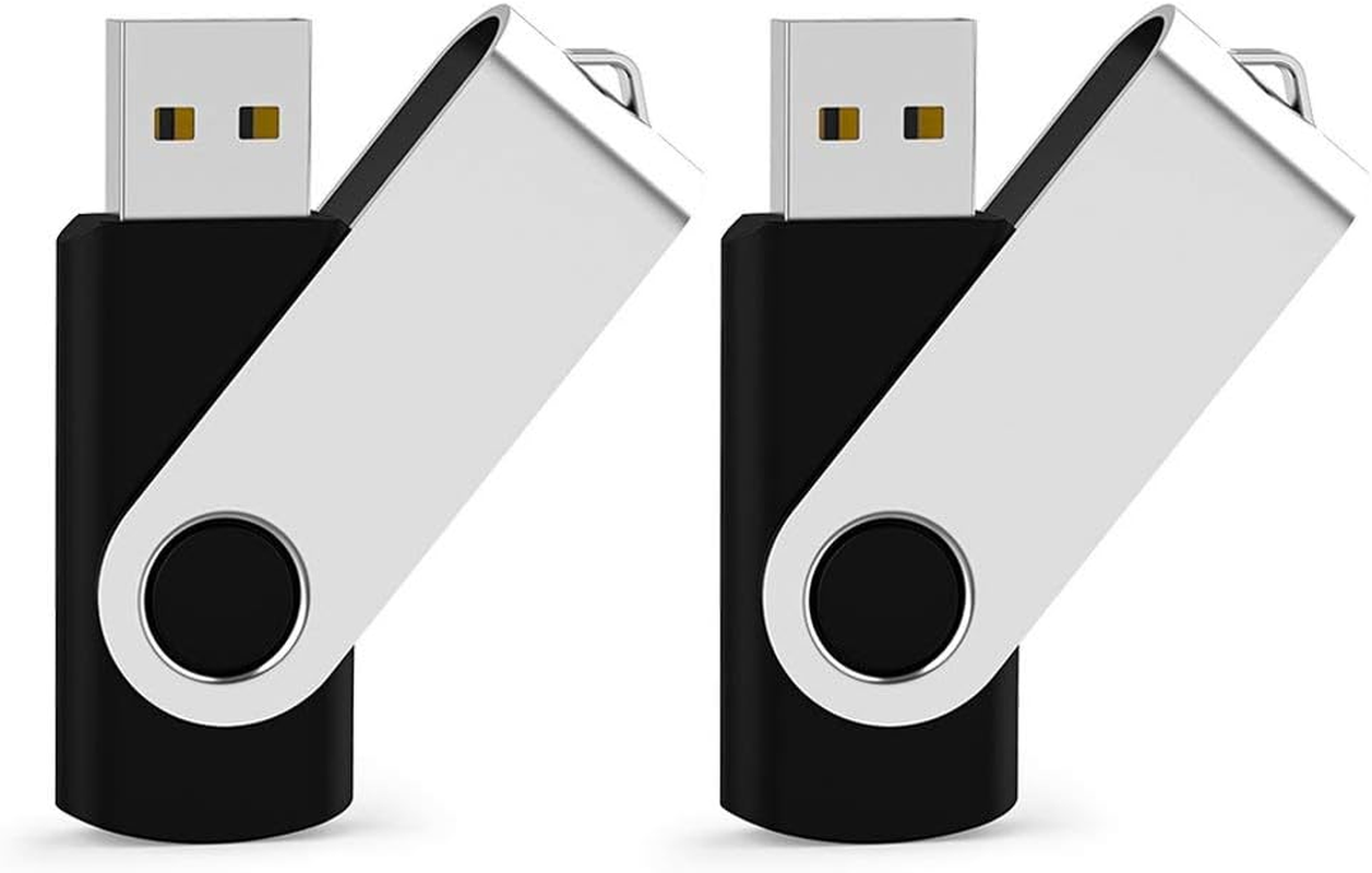 AUS, Black U Disk (16MB-64GB) (5,10PCS) USB 2.0 Metal Flash Memory Stick Swivel Pen Drive Storage Data Thumb (10 Pack - 32GB) image number 4