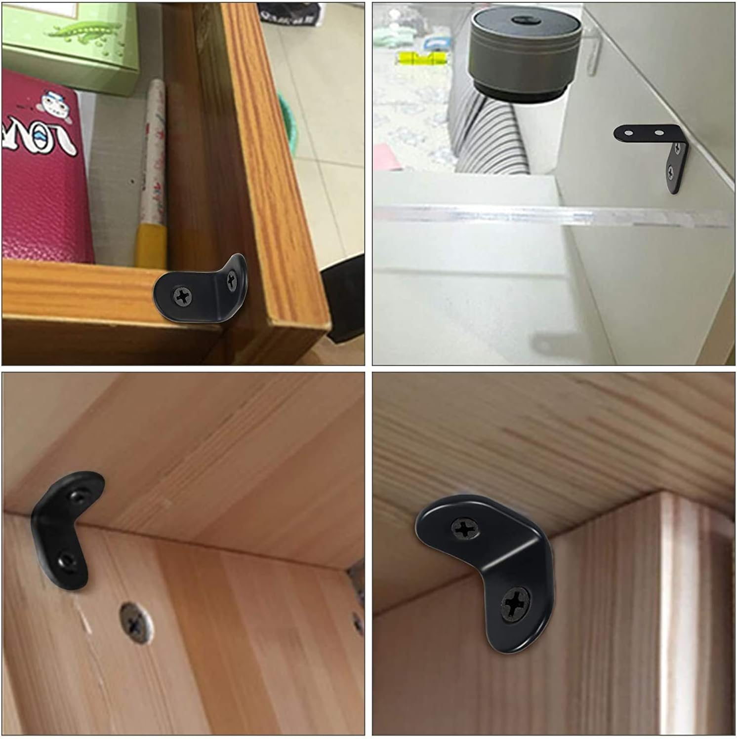 30 Sets Corner Brackets Stainless Steel Angle Code L-Shaped Right Angle Bracket 90 Degree Angle Bracket Fastener with 80 Screws (10Pcs-40Mm/10Pcs-30Mm/10Pcs-20Mm)