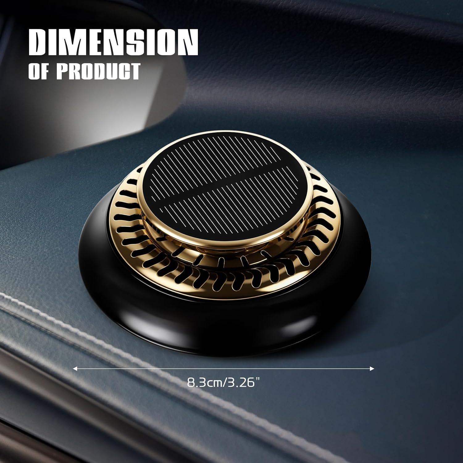 Wuyaoyao Car Air Freshener, Rotating Solar Energy Car Fragrance Diffuser, Long Lasting Automotive Scents Air Freshener Diffuser, Mini Aromatherapy Air Purifier for Most Vehicles (Black, Cologne) - White image number 4