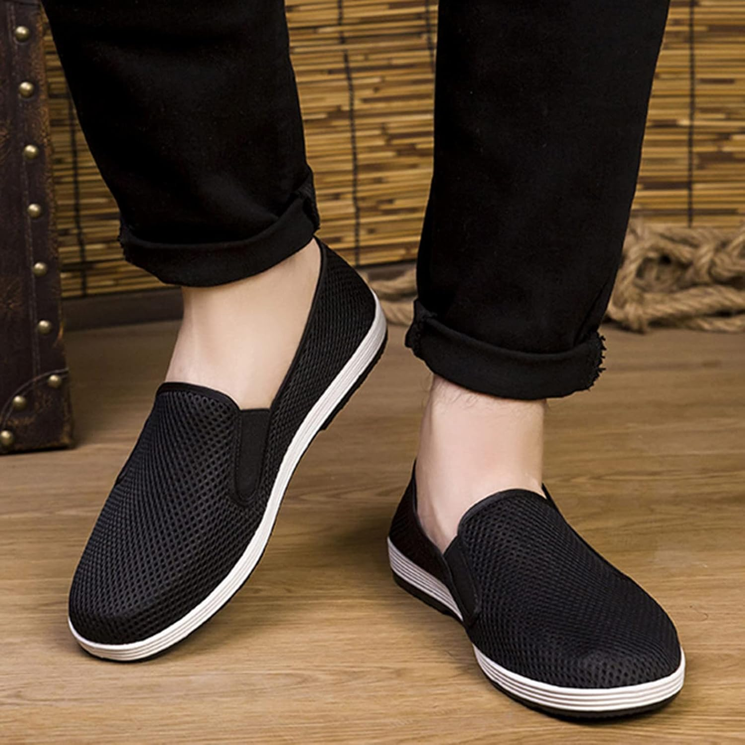 Men'S Shoes Casual Taupe Men Flat Casual Shoes Breathable Non Slip Cloth Shoes Single Shoes Casual Fashion Casual Shoes Casual Shoes Men Leather image number 3
