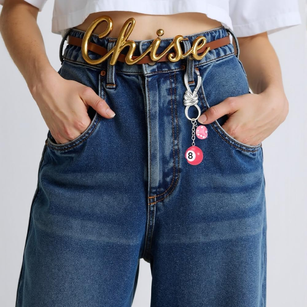 Dhdfisd Twist Knot Clasp Keychain 8 Ball Dice Keychain Bag Purse Handbag Charms Fashion Accessory Heavy Duty Snap Hook - Golden image number 3