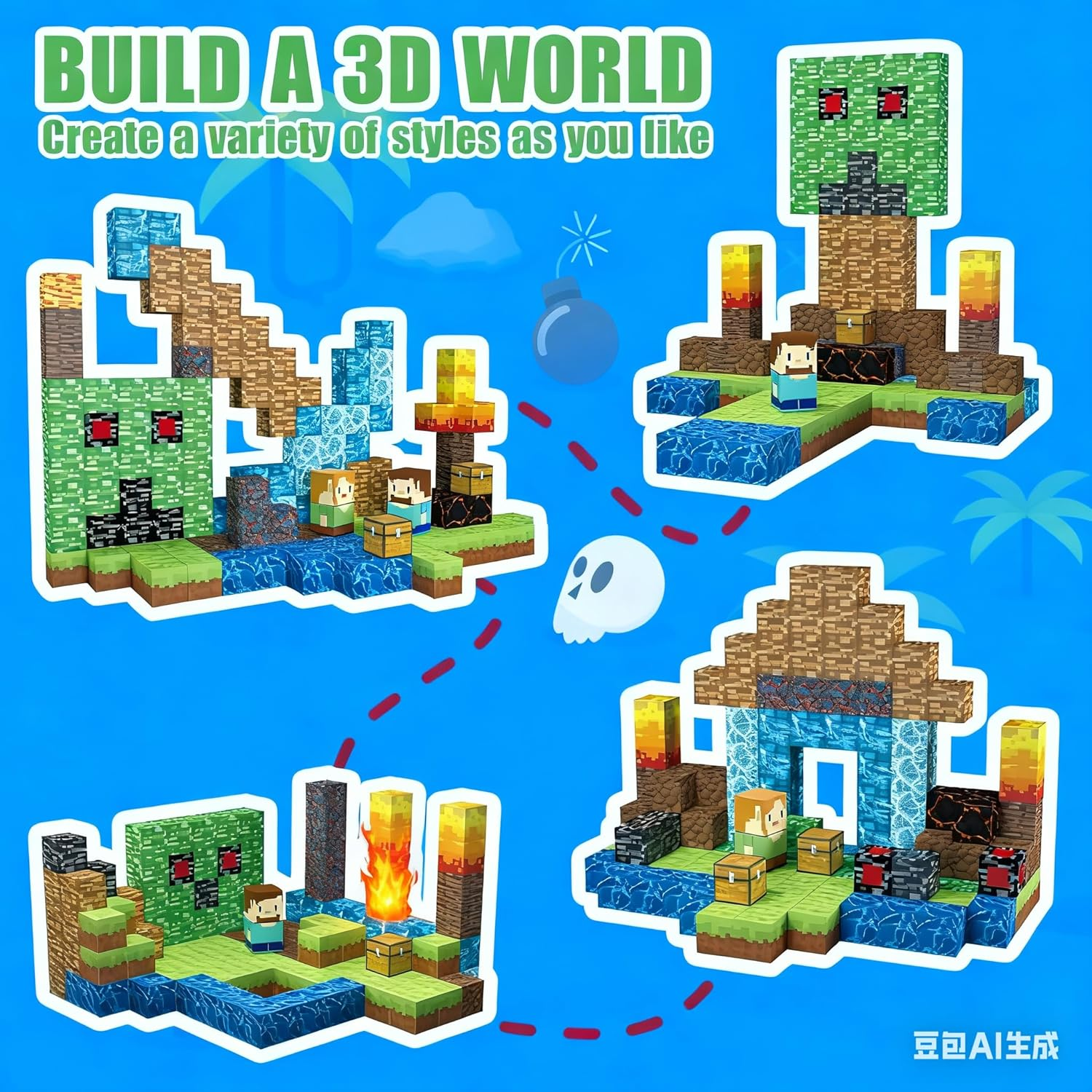 160 PCS Magnetic Blocks Building Toys - Build 3D Magnetic Building Blocks Set for Kids Ages 3+, Magnet Blocks STEM Sensory Educational Christmas Birthday Gifts Construction Toys