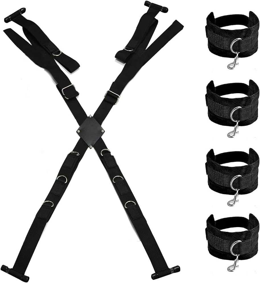 Sex Restraints Kit with Door Bondage Restraint Straps BDSM Toys for Couples Spreader Bar for Sex Game Play