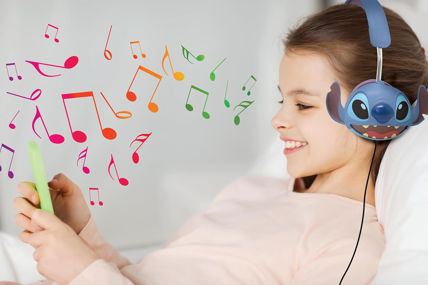 LEXIBOOK, Disney Stitch, Stitch 3D Wired Stereo Headphones, Foldable, Limited Sound Power, HP015DLXB