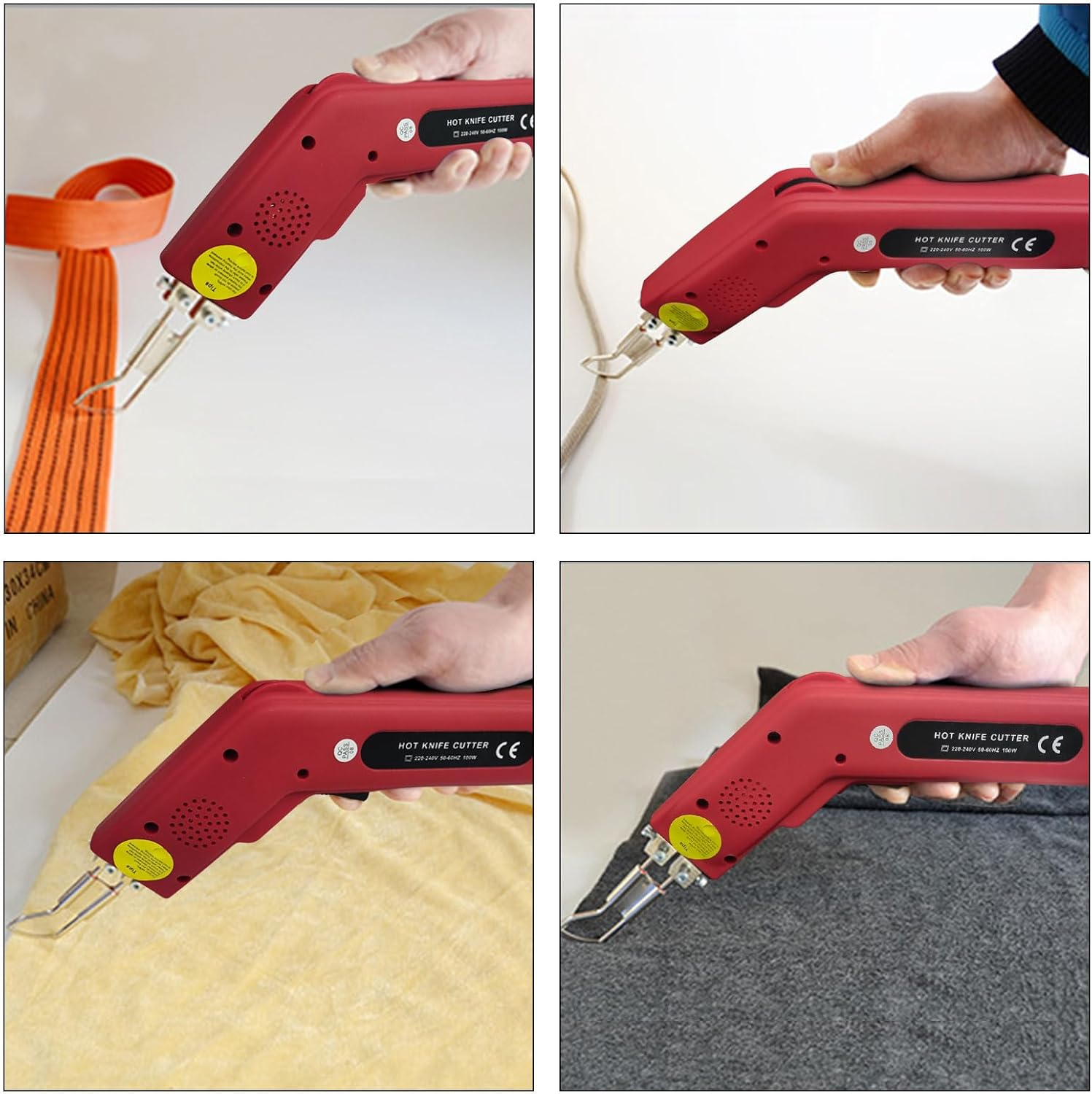 100W Electric Hot Knife Rope Cutter Hot Knife Cutting Tool Fabric Cutter with Heat Dial, 2 Blades, Wire Brush & Hex Wrench &ndash; for Synthetic Fabric, Straps, Canvas, Webbing, Cord image number 5