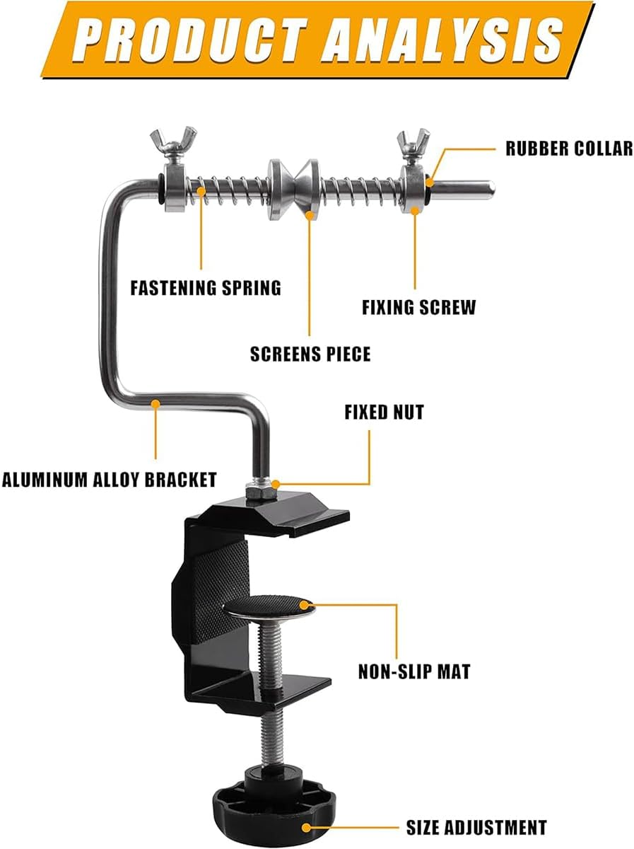AIMALL Fishing Line Spooler &ndash; Adjustable Wire Winder for Spinning & Baitcasting Reels &ndash; Clamp-On Line Spooling Station with Aluminium Alloy Frame & Spring Tension Control