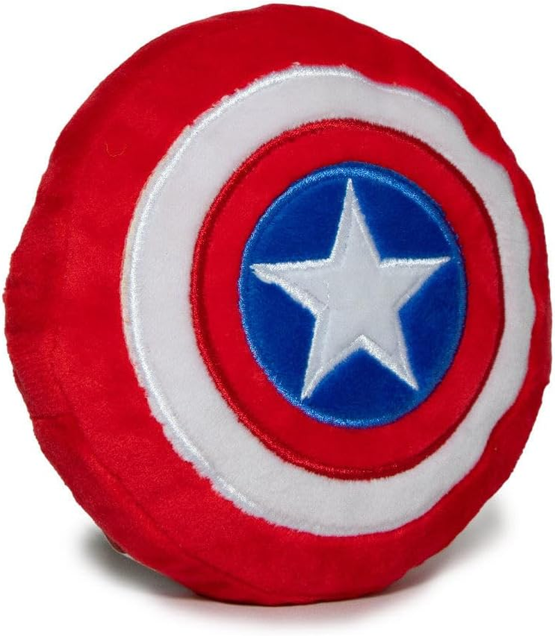 Buckle-Down Dog Toy Plush Captain America Shield Red White Blue White 8" X 6" image number 4