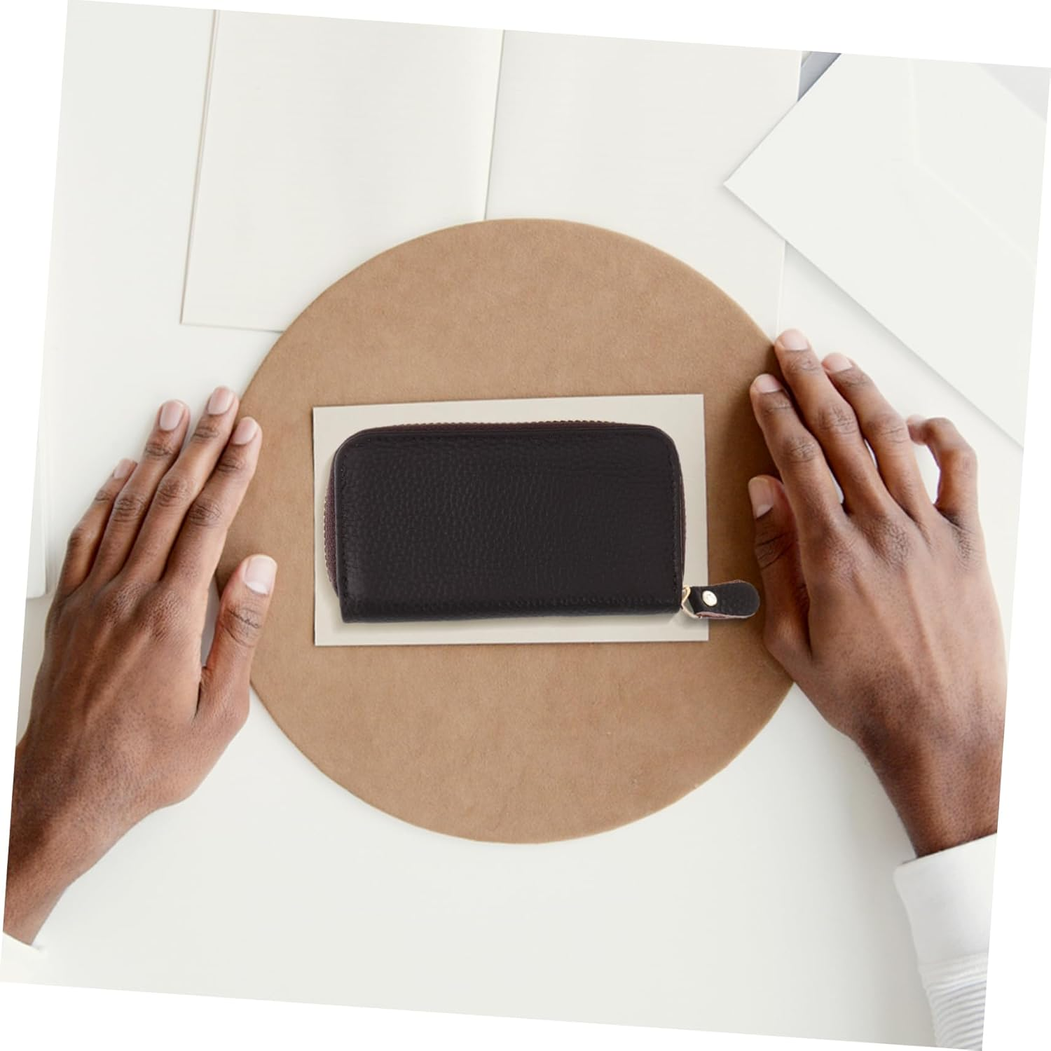 PACKOVE Large Capacity Key Bag Zipper Key Holder Small Card Wallet Woman Pocket Design image number 2