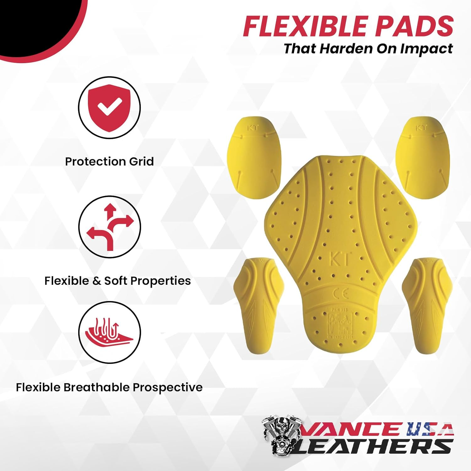 CE Level 2 Certified Armor Pads L Level 2 Approved Back, Shoulder and Elbows Armor Protector Inserts for Motorcycle Jackets image number 3