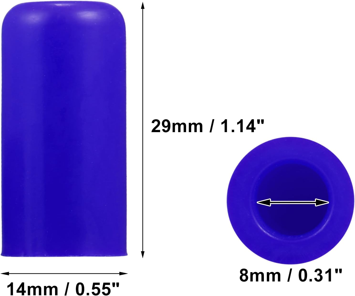 X AUTOHAUX 5 Pcs 8Mm 0.31" Silicone Hose Cap Intake Vacuum Hose Tube End Plug for Car Blue image number 5