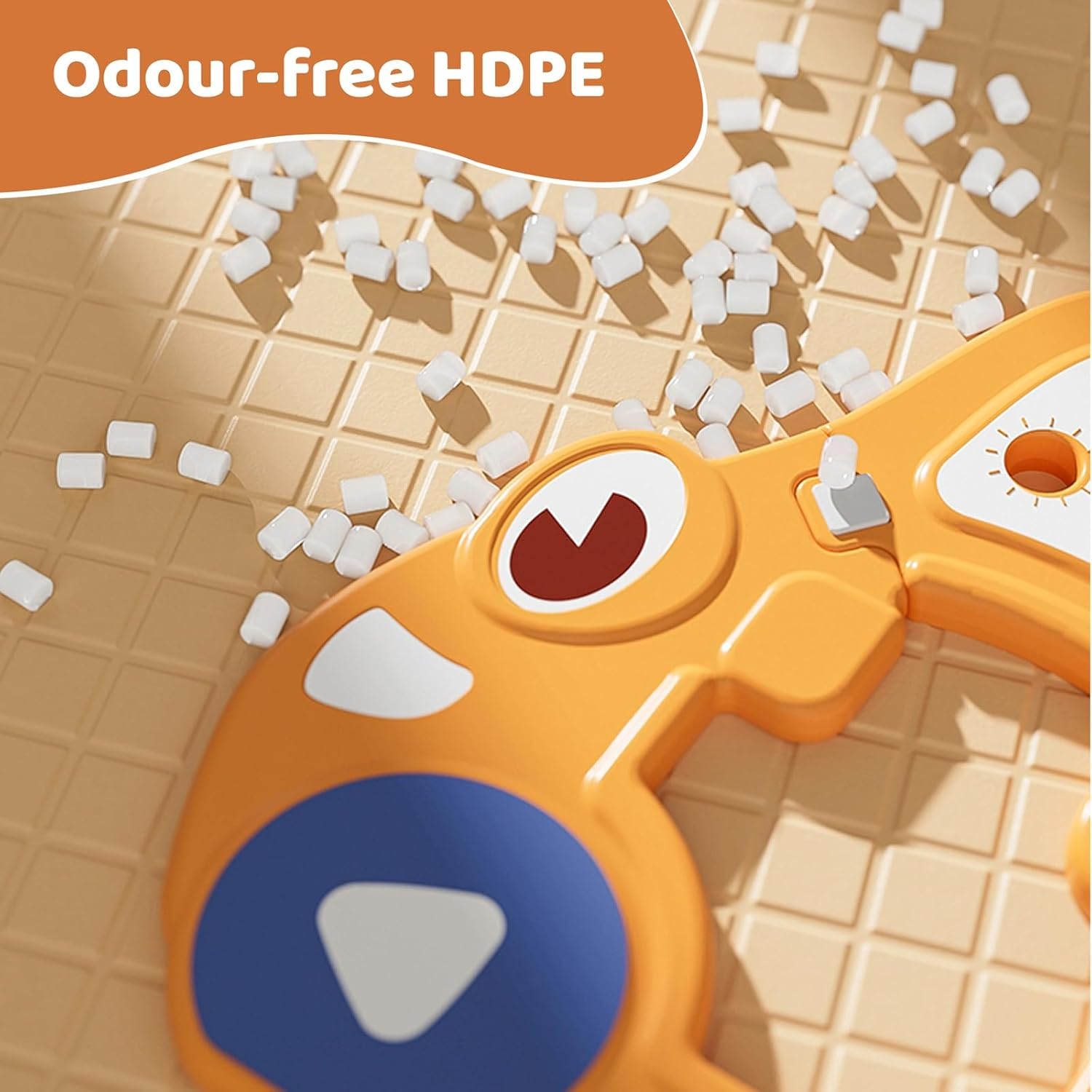 Bopeep 3 in 1 Kid Slide Set, with Climber Steps Basketball Hoop Indoor Outdoor Playground Activity Center Toy Stairs Foldable Playset Equipment,Toddlers for Age 2+ (Orange) image number 4