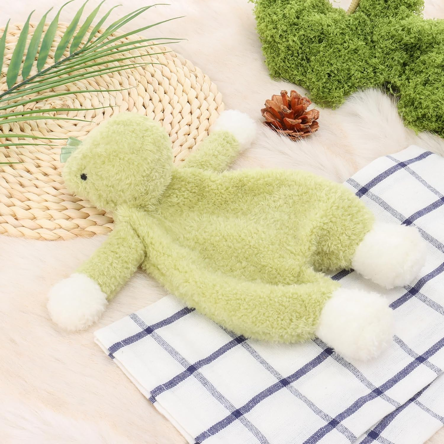 Apricot Lamb Stuffed Animals Hug Dinosaur Security Blanket Infant Snuggler Plush Baby Lovey(Hug Dinosaur, 10 Inches) image number 4
