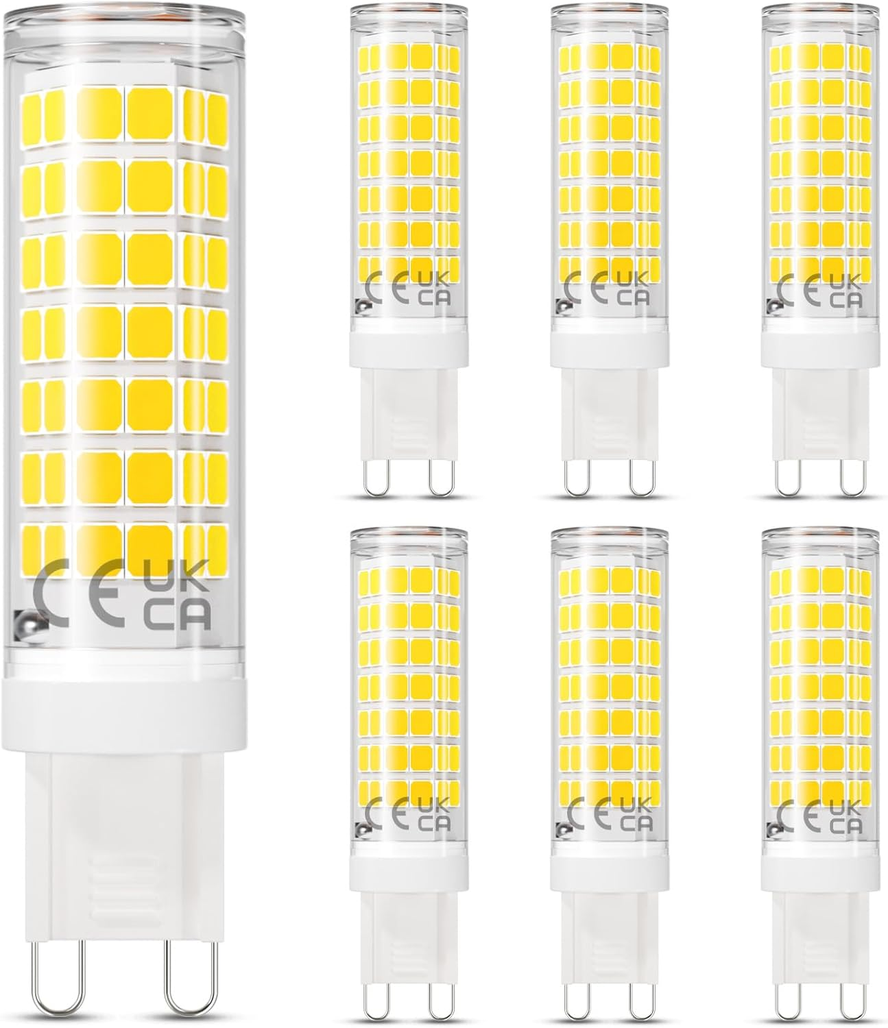 Dicuno G9 Dimmable LED Light Bulbs, 4W (40W Halogen Equivalent), 500Lm, Warm White (2700K), G9 Ceramic Bulbs for Home Lighting, 6-Pack