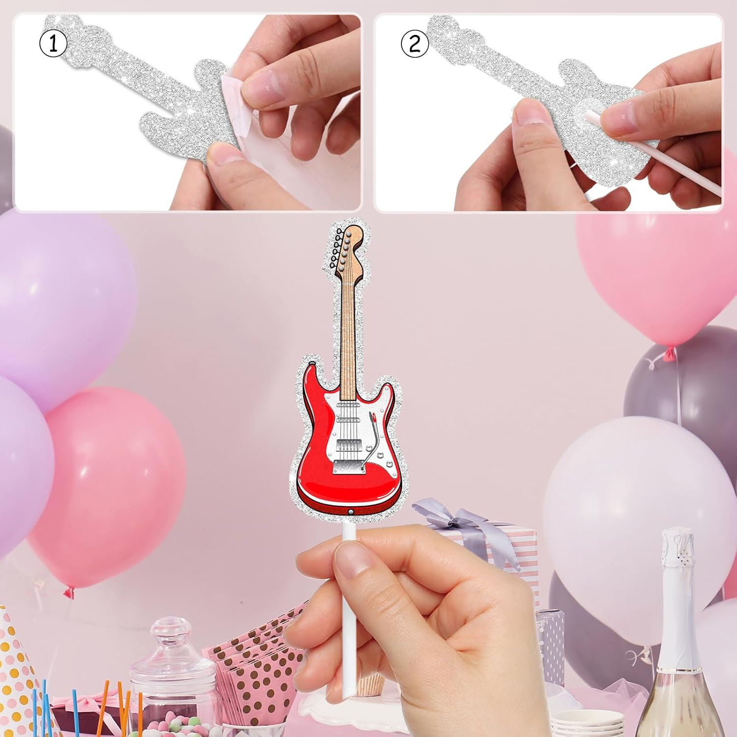 18-Piece Music-Themed Happy Birthday Cupcake Toppers Set for Kids - This Is an Exquisite Music Theme Party, Boys and Girls Birthday Party, Baby Shower Party. I Love Music Decoration Supplies-Liangss image number 6