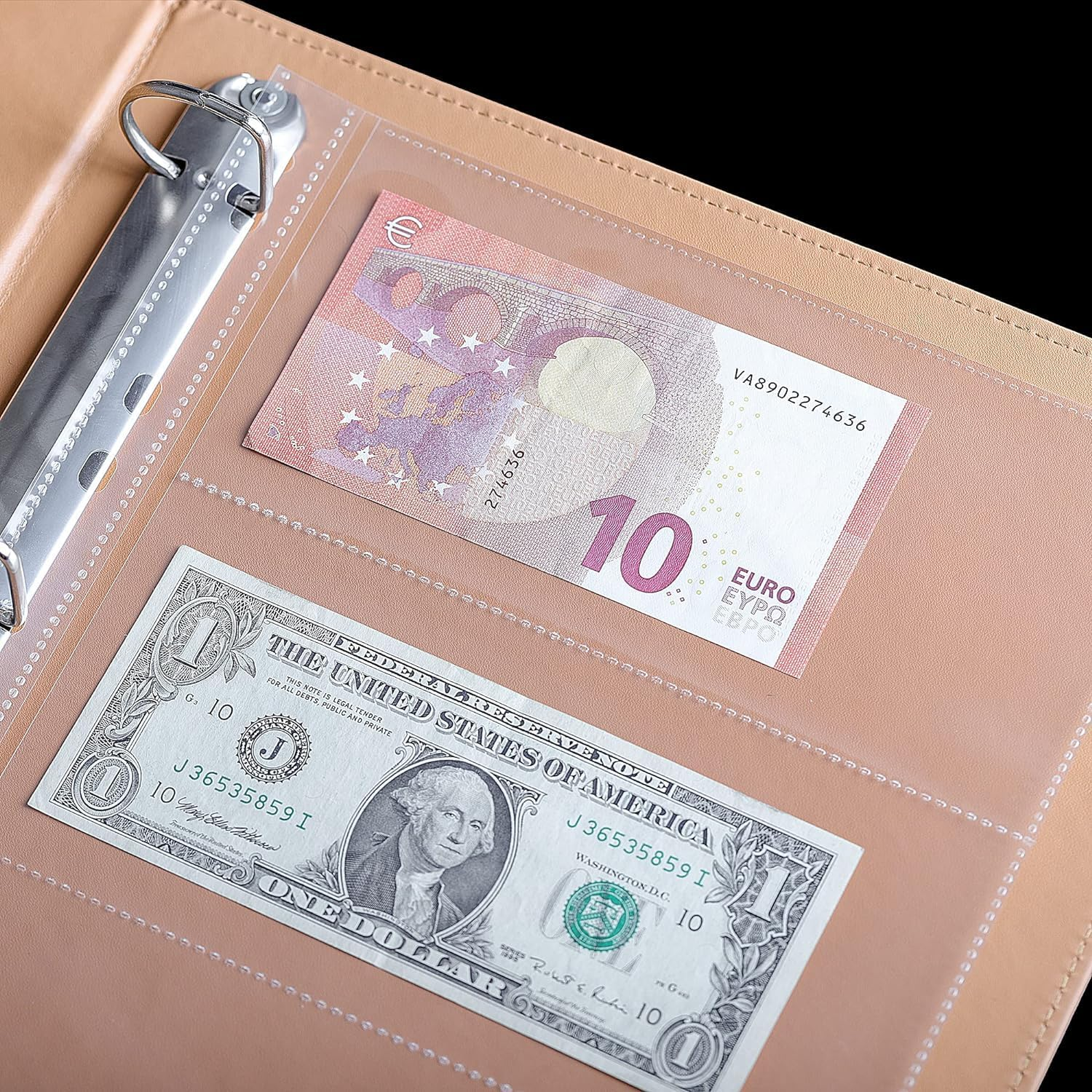 30Pcs Paper Money Collection Supplies Pages，3 Pockets 11 Hole Currency Collection Sleeves,Bill Banknotes Protector Pages for Collectors, Foreign Currency Stamp Paper Souvenirs Storage