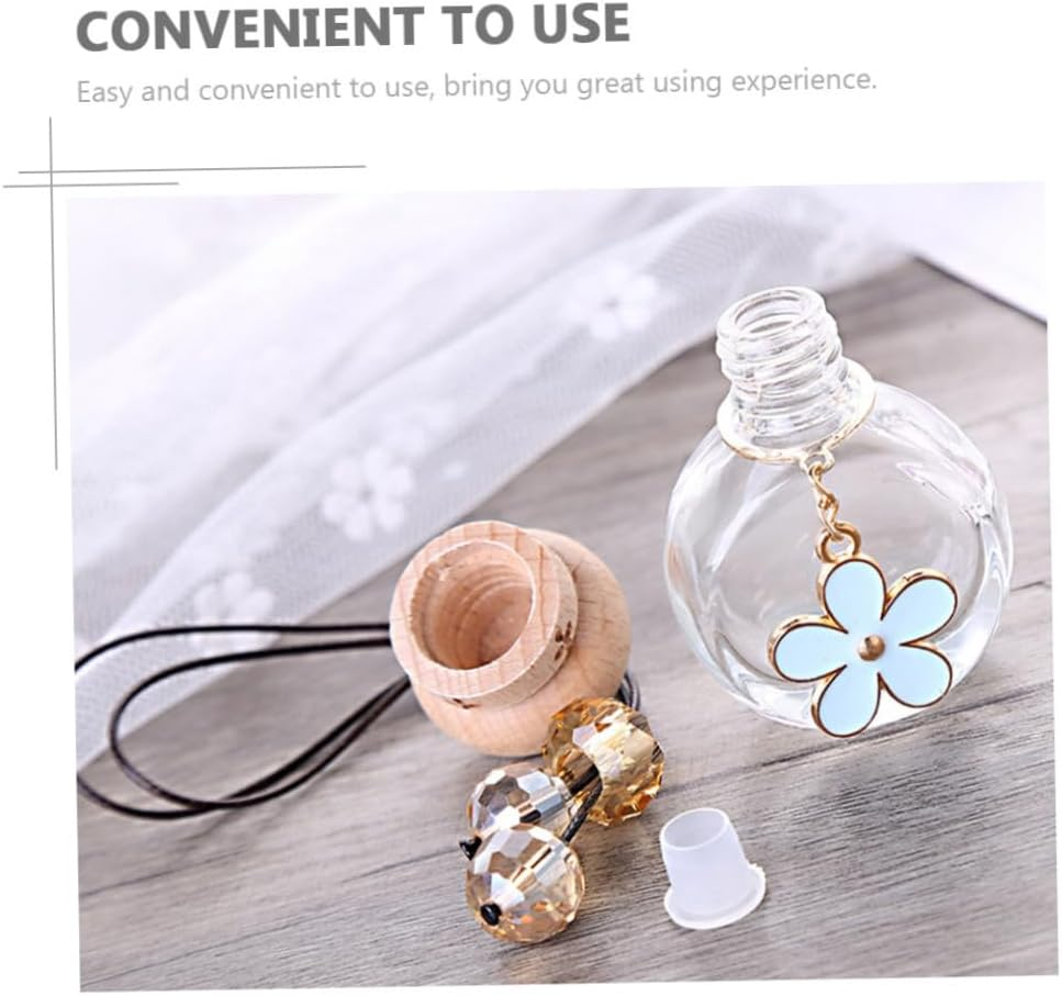 4Pcs Hanging Car Perfume Bottles Empty Perfume Bottle Car Fragrance Holder Scent Spray Essential Oil Diffuser image number 5