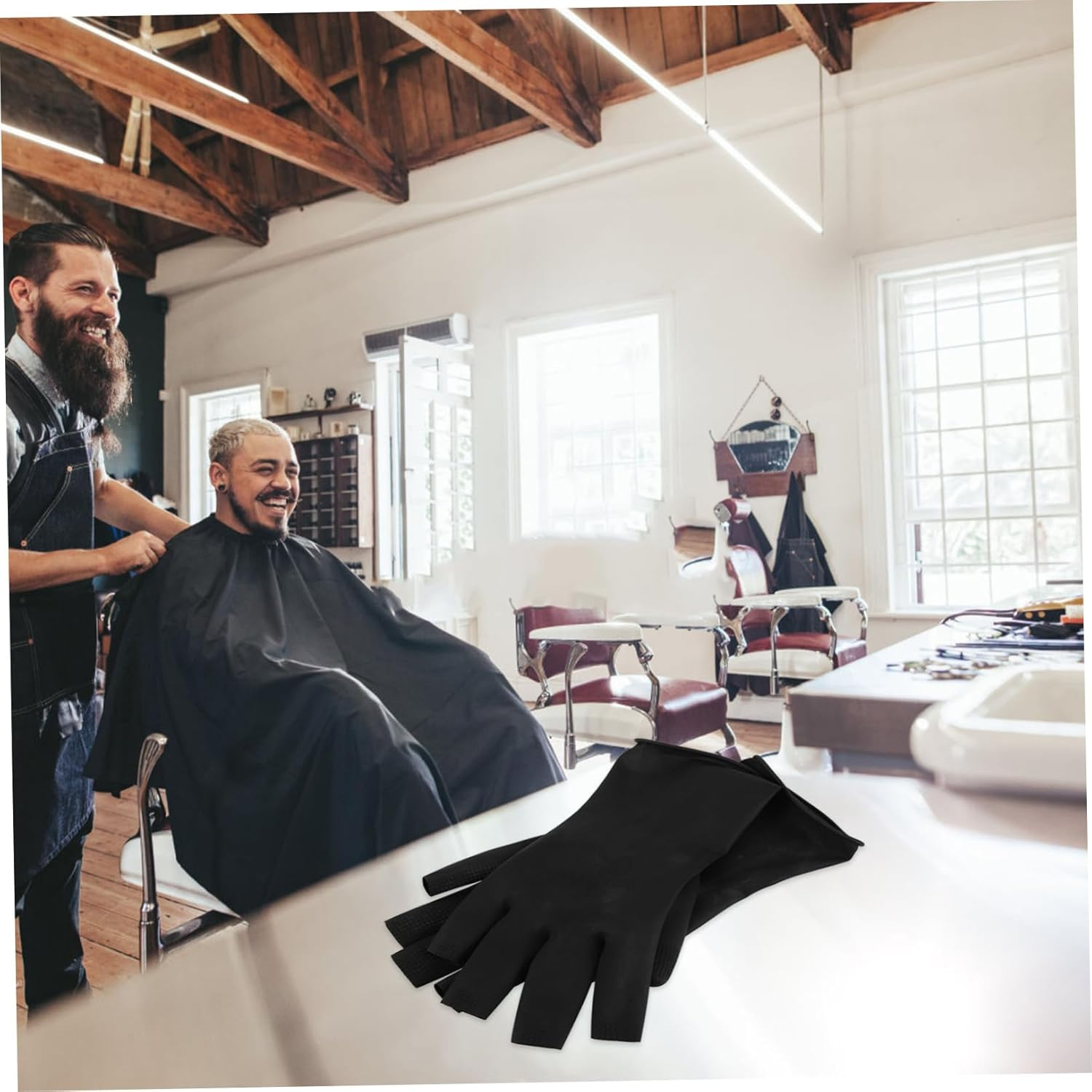 BELLIFFY Hair Washing Gloves of Salon Latex Gloves for Dyeing Styling and Cleaning Stylish Look image number 3