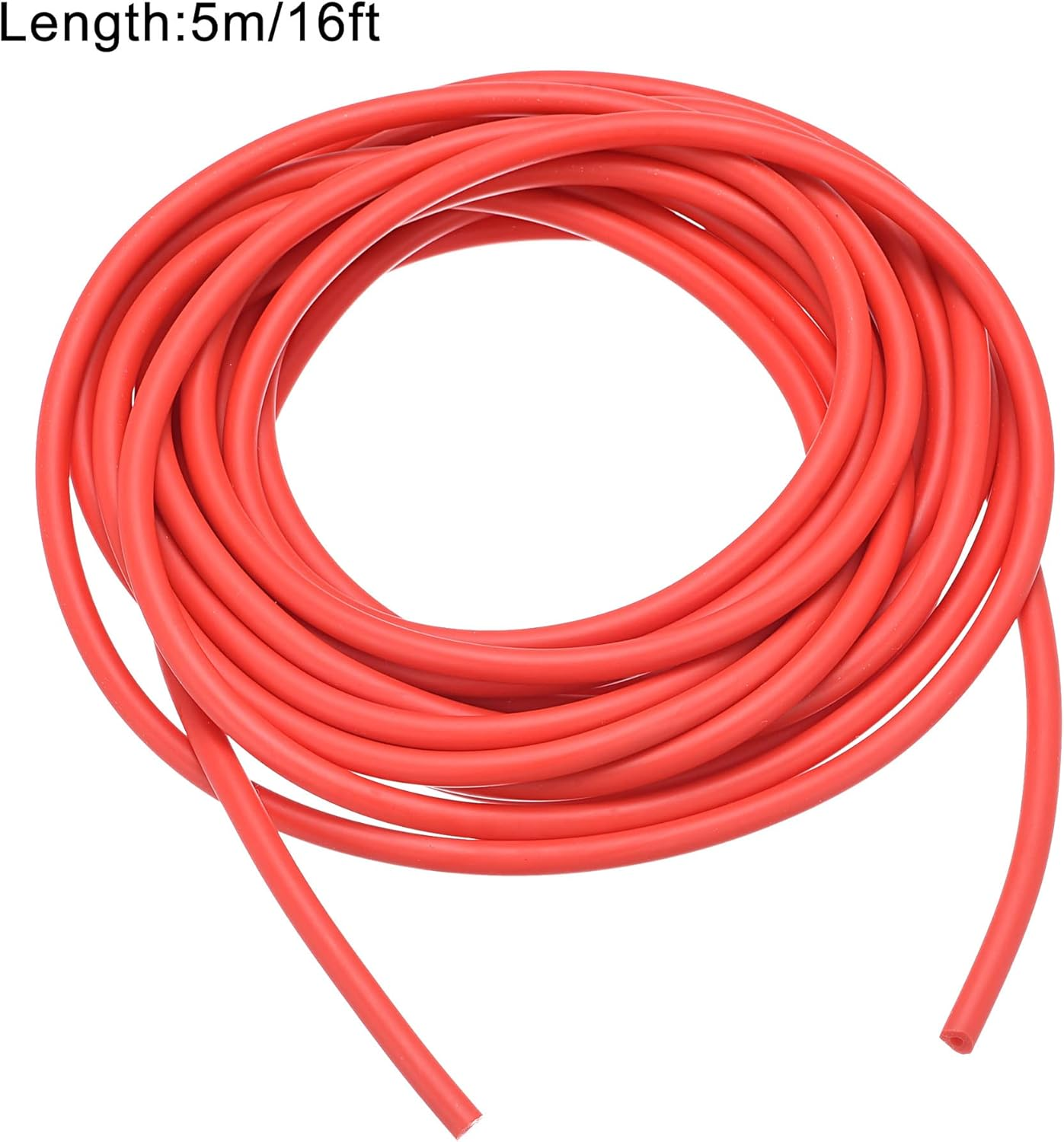 Uxcell Natural Latex Rubber Tubing 2Mm ID 5Mm OD 16Ft Red Highly Elastic for Sports Exercise Fitness image number 2