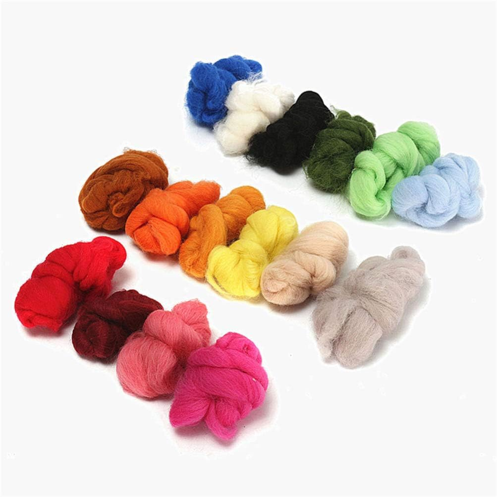 36Pcs Wool Roving for Felting Needle Felting Knitted Tops Thick Yarns for Knitting Woolen Yarn for Felt Hand Knitting Kit Roving Yarn Knit Top Fluffy Work image number 4