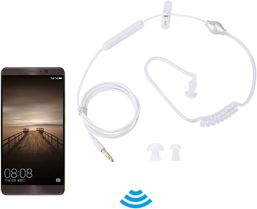 Elprico In-Ear Headsets, Professional Audio Visual Wired Air Tube Security Headsets with Microphone, White image number 2