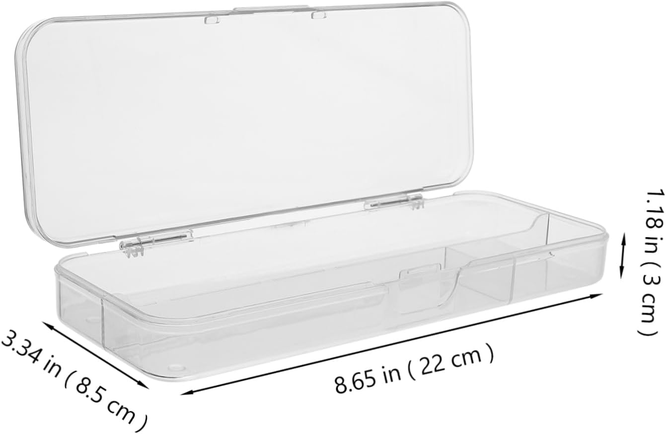 HOUDERCO Large Capacity Plastic Pencil Box Stackable Pencil Case for Stationery Organization for Desk Accessories Storage image number 6