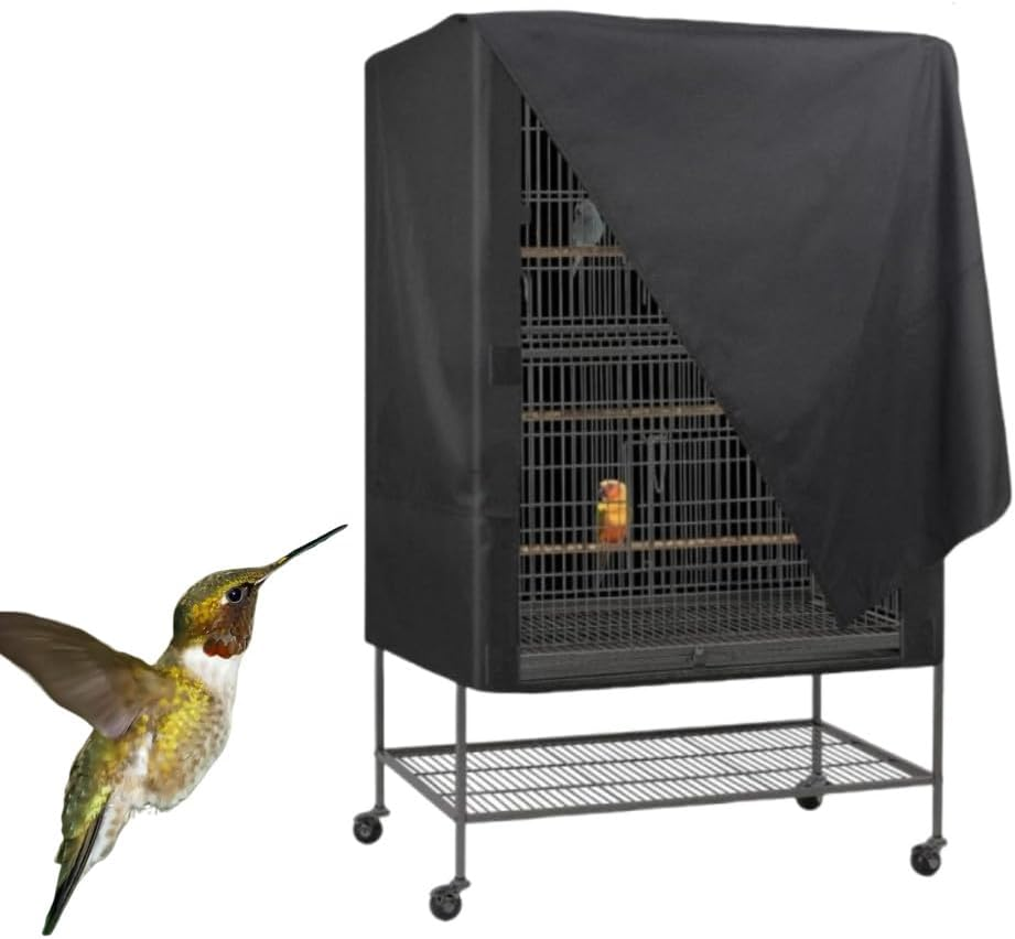 Naisfei Universal Bird Cage Cover, Oxford Cloth Waterproof Dustproof Covers for Cage Adjustable Protective Night Cover,Thin Lightweight Breathable Cages Cover Pet Removable Durable Protector