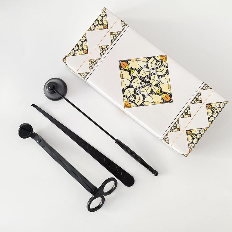 Emapoy Candle Wick Trimmer Set, Candle Accessory Set, Candle Cutter, Candle Snuffer, Candle Wick Dipper with Storage Bag, 3 in 1 Candle Tool Kit, Great for Scented Candles Lovers image number 1