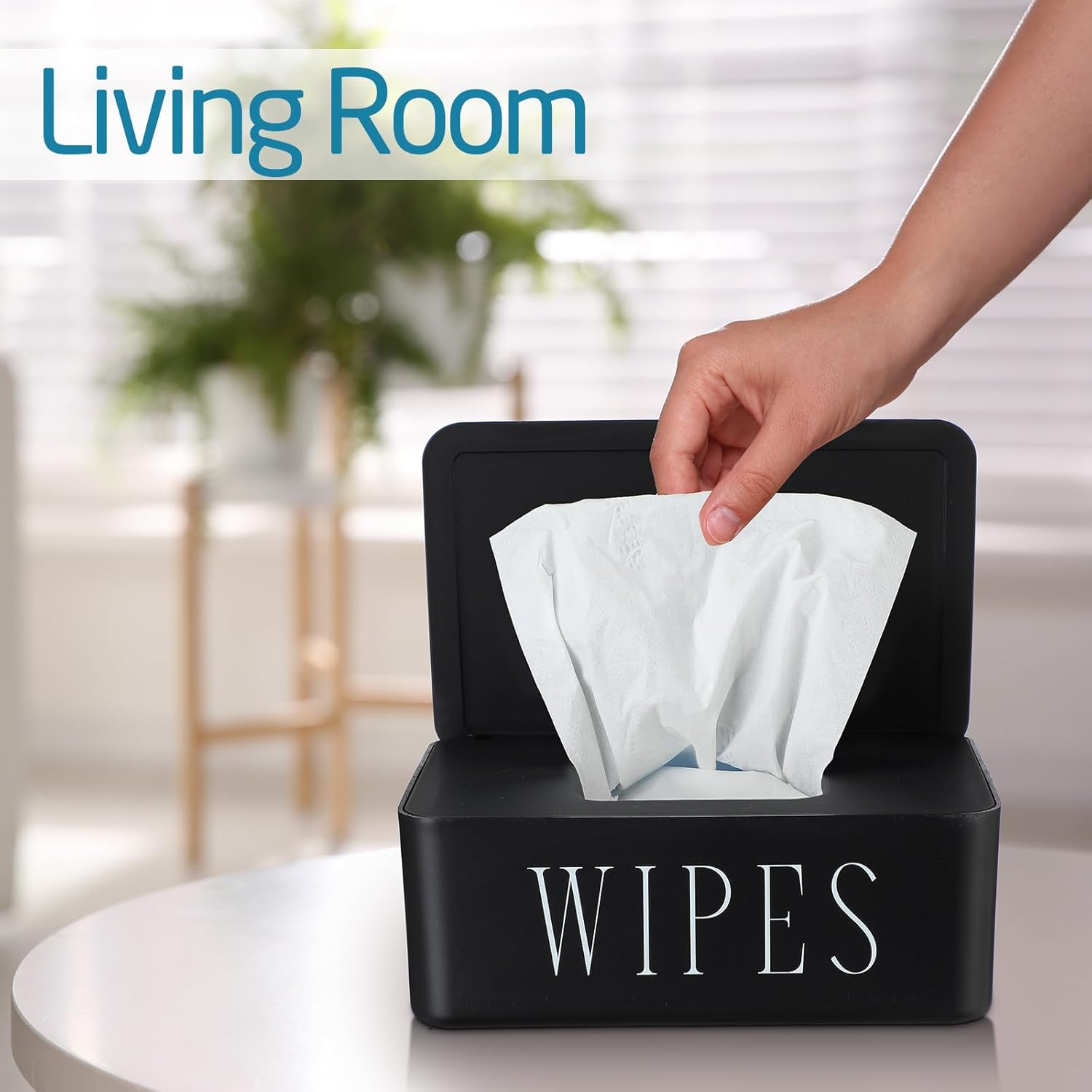 3 Pack Baby Wipes Dispenser Holder Wipe Container for Bathroom with Lid Toilet Tissue Paper Storage Refillable Box for Home Office Cars(Small,Black) image number 3
